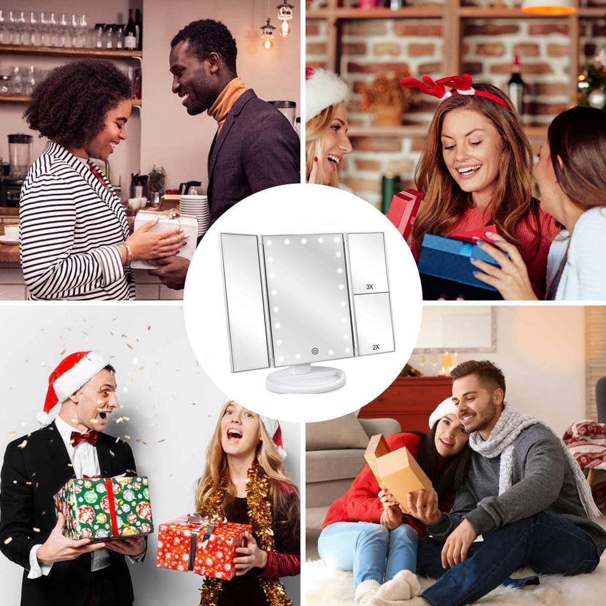 3X Magnification Lighted Vanity Mirror with 21 LED Touch Screen - Adjustable 180° Rotation Portable Travel Makeup Mirror for Home & Professional Use | Perfect for Makeup Application, Skincare Routine & Travel Cosmetics