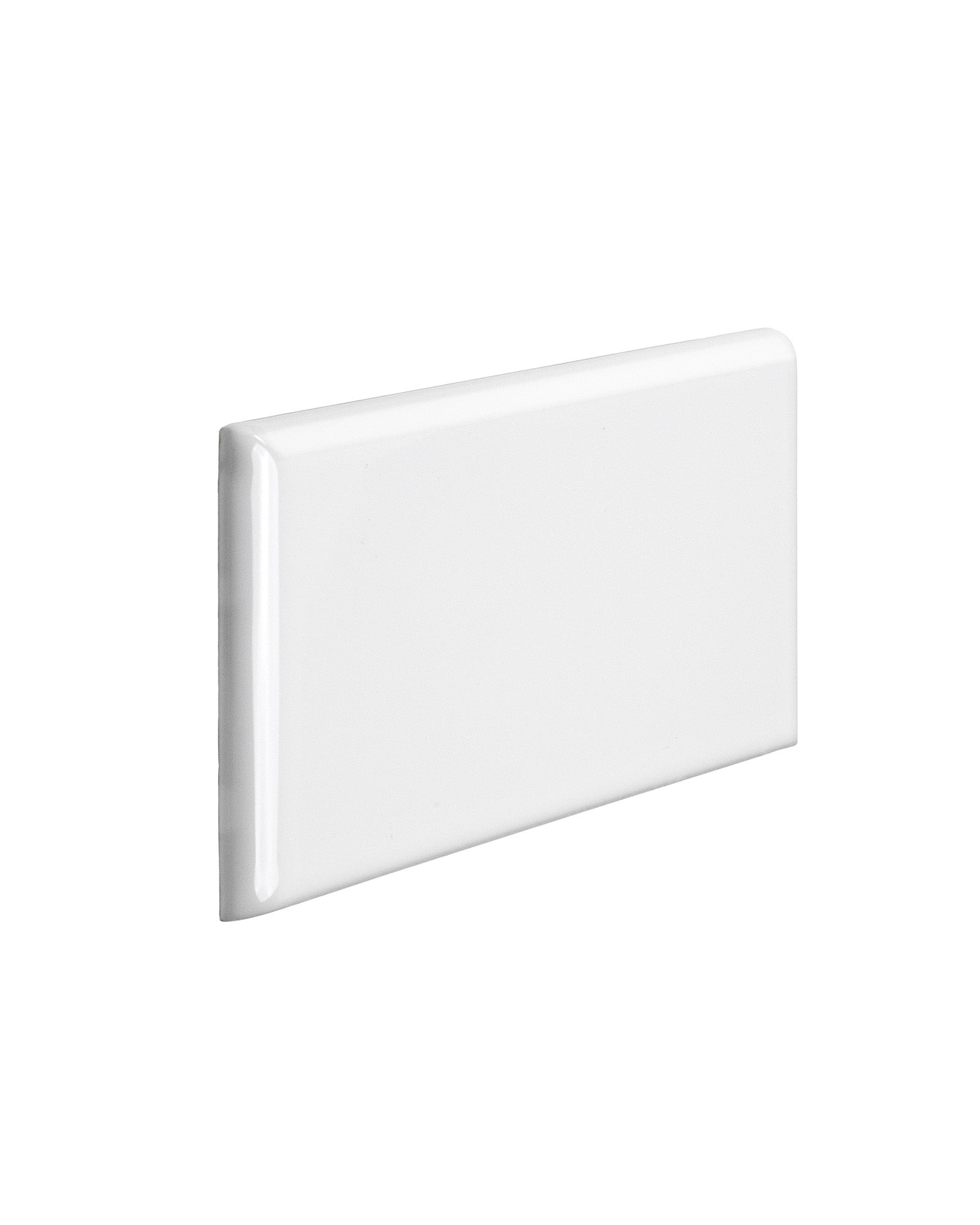 Kakel Victoria 7.5x15cm White Bullnose Left Corner Tile - Perfect for Bathroom & Kitchen Backsplash