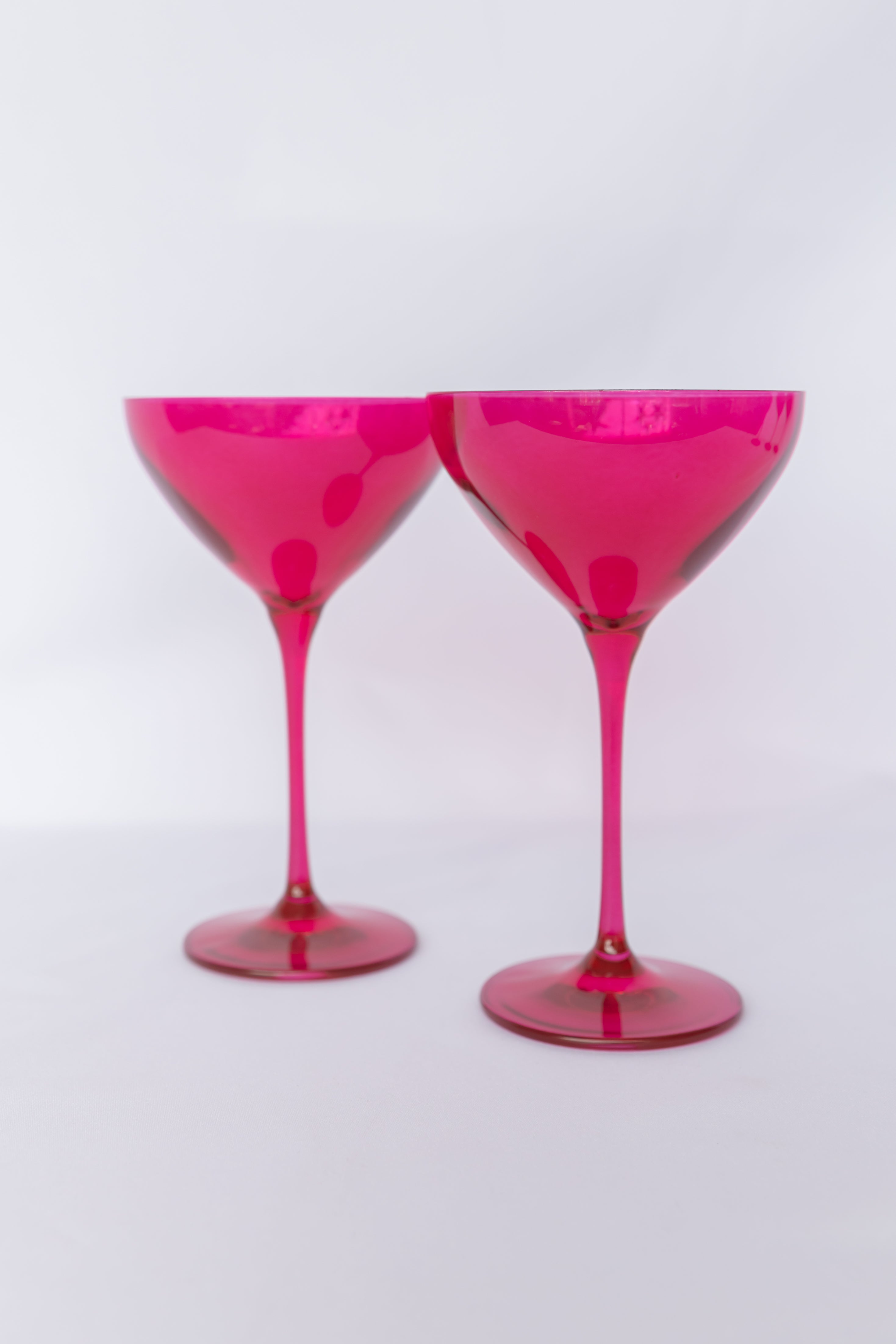 Estelle Colored Martini Glass Set of 2 - Viva Magenta (Fuchsia) | Elegant Cocktail Glasses for Parties, Weddings & Home Bar Decor
