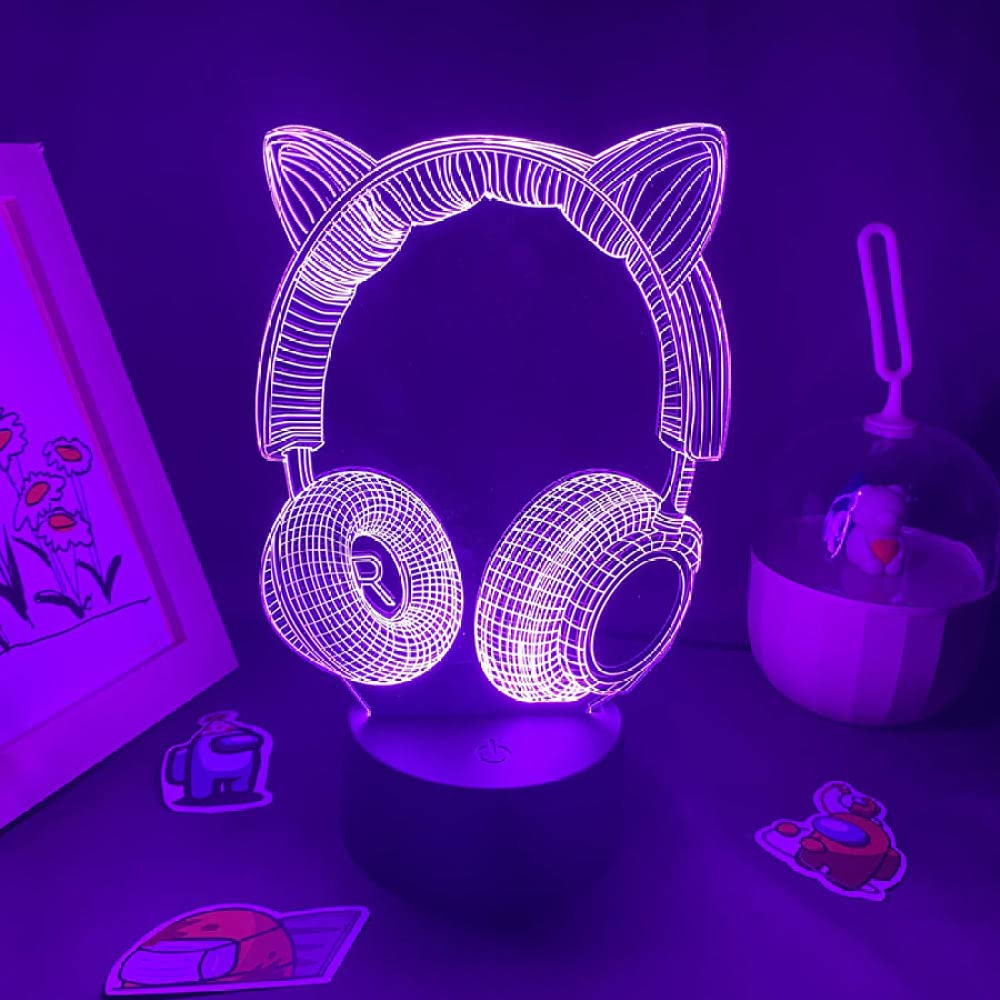 3D Illusion LED Night Light Lamp - Touch Sensitive Acrylic Table Lamp for Bedroom, Gaming Setup & Home Decor - Cool Gift for Friends, Kids & Anime Lovers - Kawaii Bedside Lighting for Relaxation & Ambiance