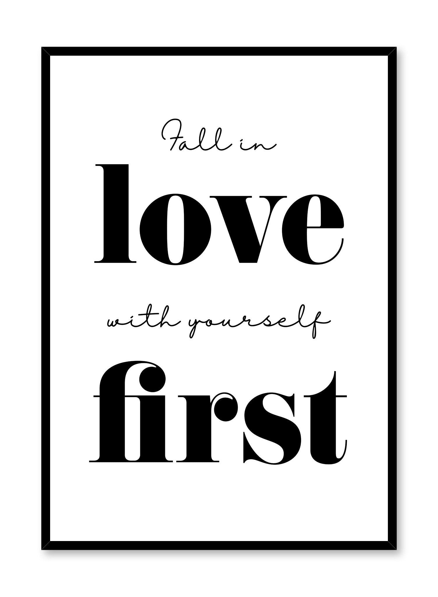 Love Yourself First Motivational Wall Art Poster - Inspirational Home & Office Decor for Self-Care & Positive Vibes