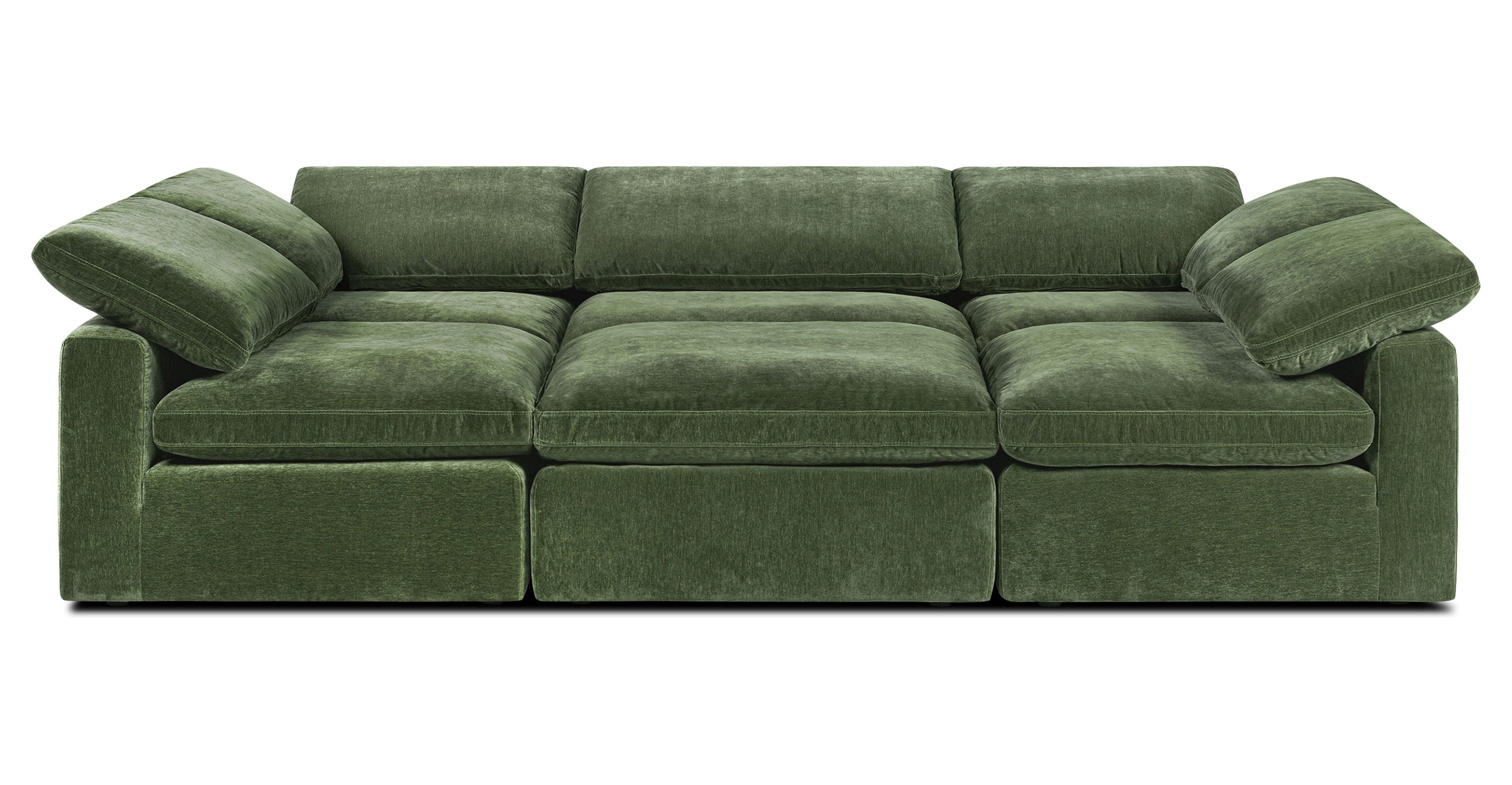 6-Seat Aspen Modular Sectional Sofa - Modern L-Shaped Pit Group with Reversible Chaise for Living Room, Family Room, or Basement