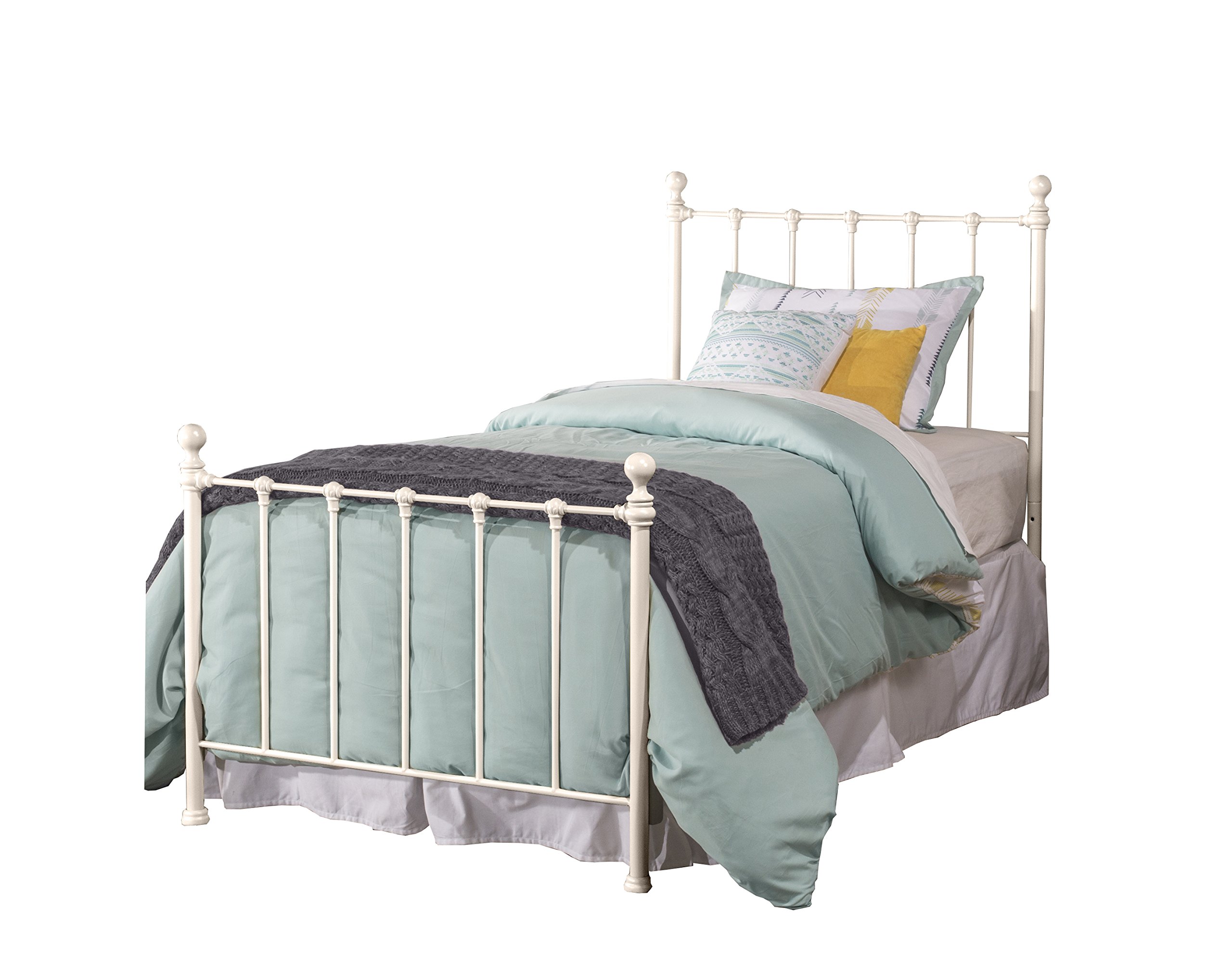 Hillsdale Furniture Molly Twin Bed Frame with Rails - White Wooden Bed for Kids & Teens - Perfect for Bedrooms, Guest Rooms & Dorm Rooms