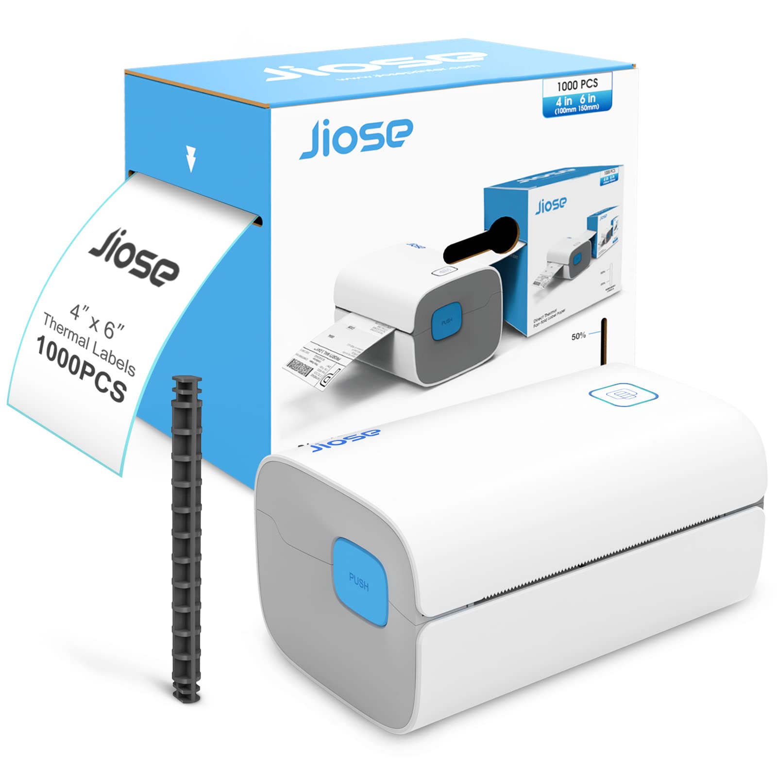 Jiose Thermal Label Printer Kit with 1000pcs Sticker Labels & Holder - Perfect for Amazon FBA, eBay, Shopify Shipping & Small Business Inventory Management
