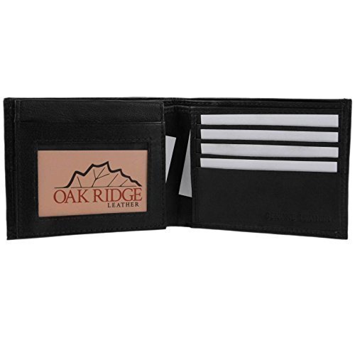 Premium Oakridge Men's Bi-Fold Wallet - Genuine Soft Nappa Leather - Slim RFID Blocking Design - Perfect for Everyday Carry & Business Use