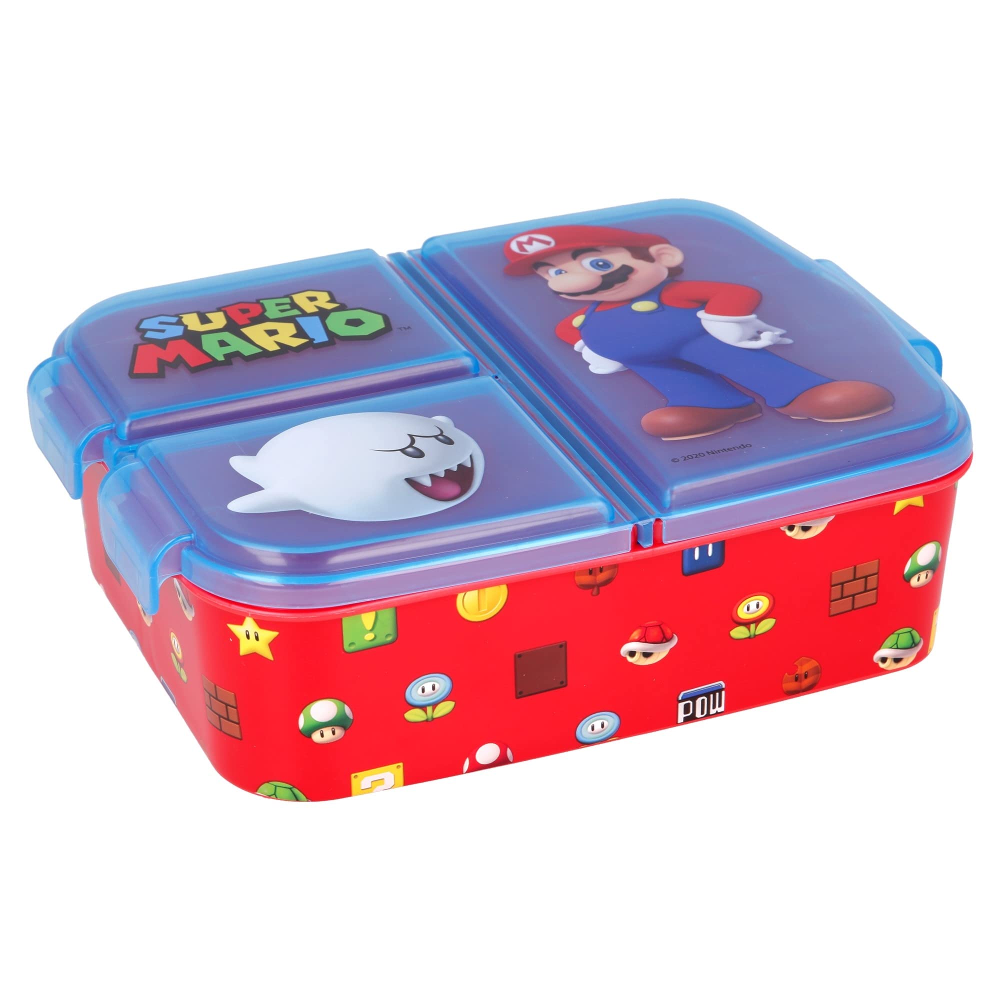 Super Mario Insulated Lunch Box - 3 Compartment Bento Box for Kids & Adults - Perfect for School, Office, and Picnics