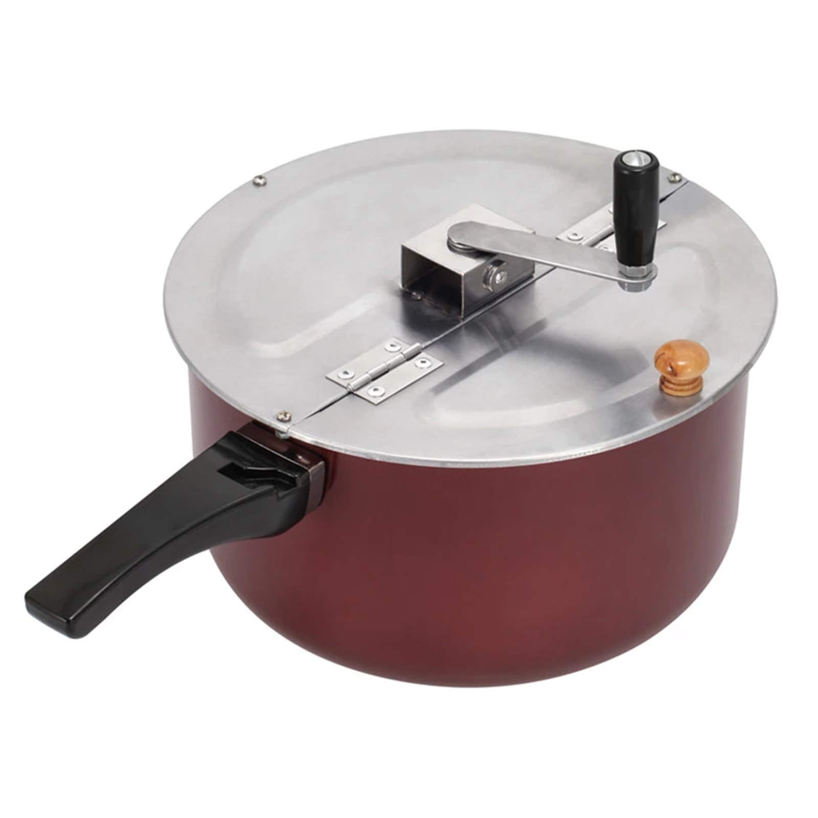 BGSFF Manual Popcorn Maker - Non-Stick Popcorn Pot with Anti-Scalding Handle & Detachable Lid - Works on Gas & Induction Cooktops - Perfect for Christmas, Movie Nights & Home Theater Snacks