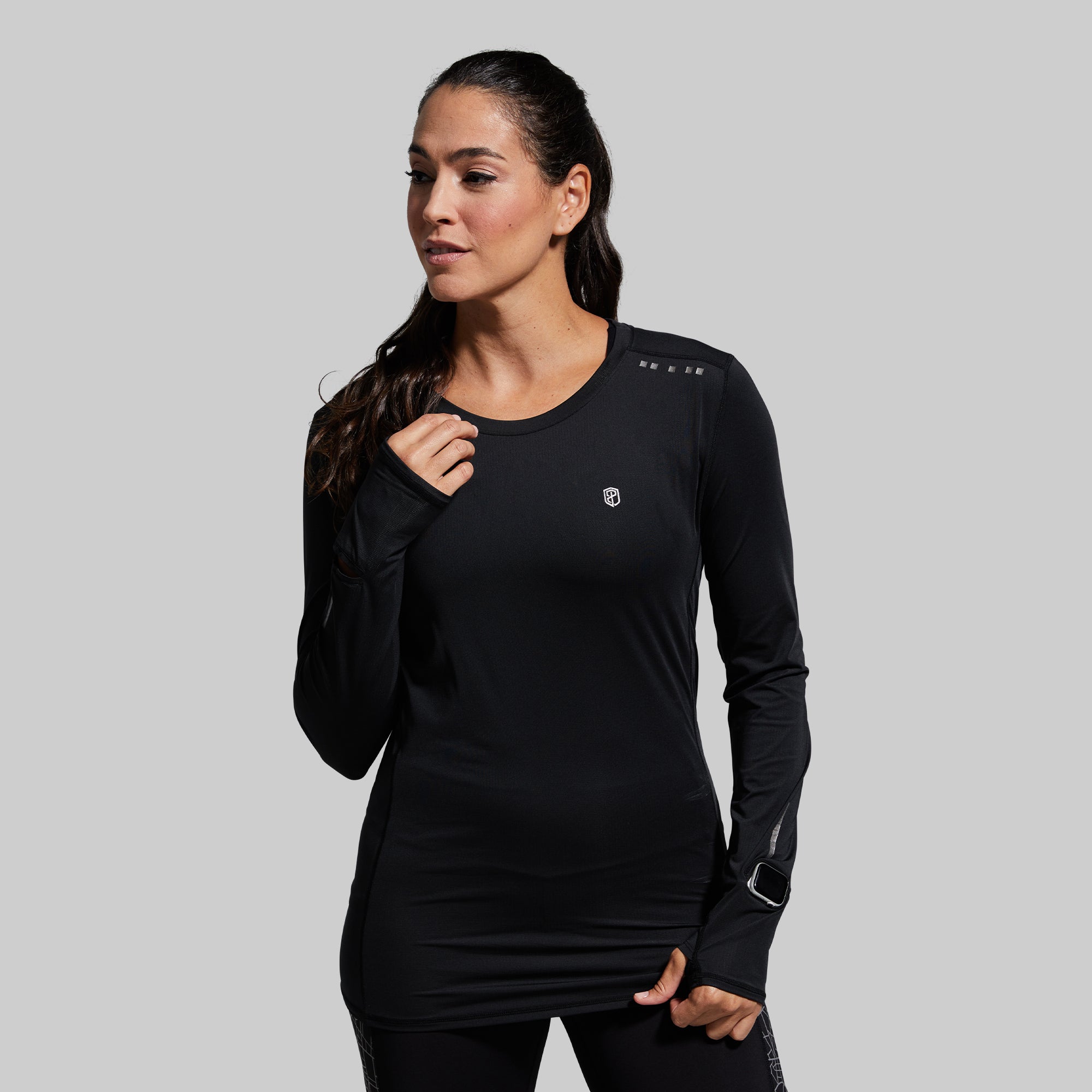 Women's Endurance Long Sleeve Workout Shirt - Moisture Wicking Athletic Top for Running, Yoga & Gym (Black) | Perfect for Outdoor Activities & Fitness Training