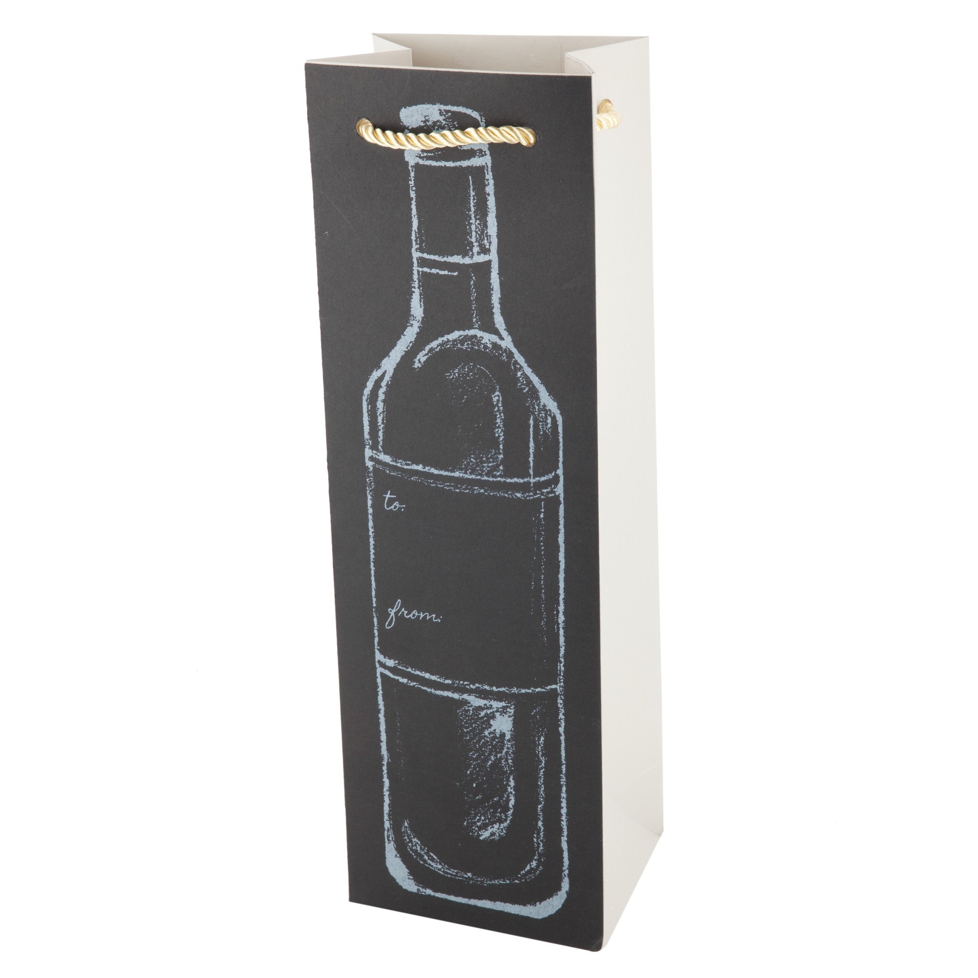 Premium Chalkboard Bottle Bag by Cakewalk - Reusable & Customizable Wine or Beer Carrier for Parties, Picnics & Gifts