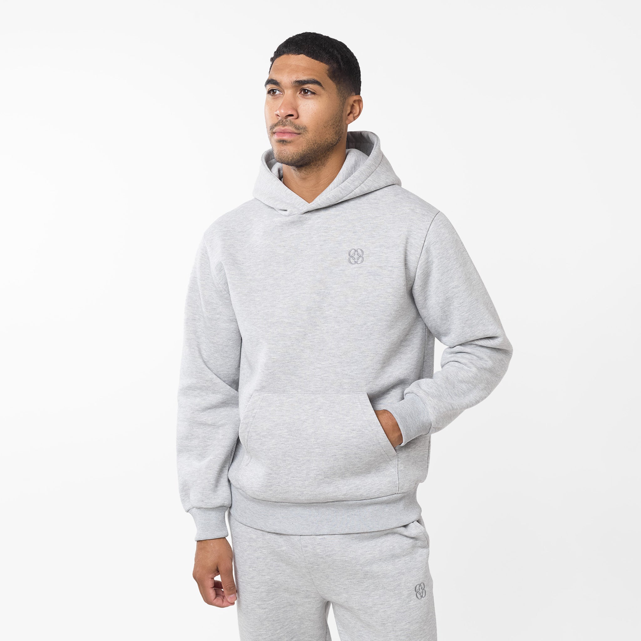 Embroidered Icon Tracksuit for Men & Women | Grey Marl Color | Comfortable Lounge Wear for Gym, Running & Casual Outfits