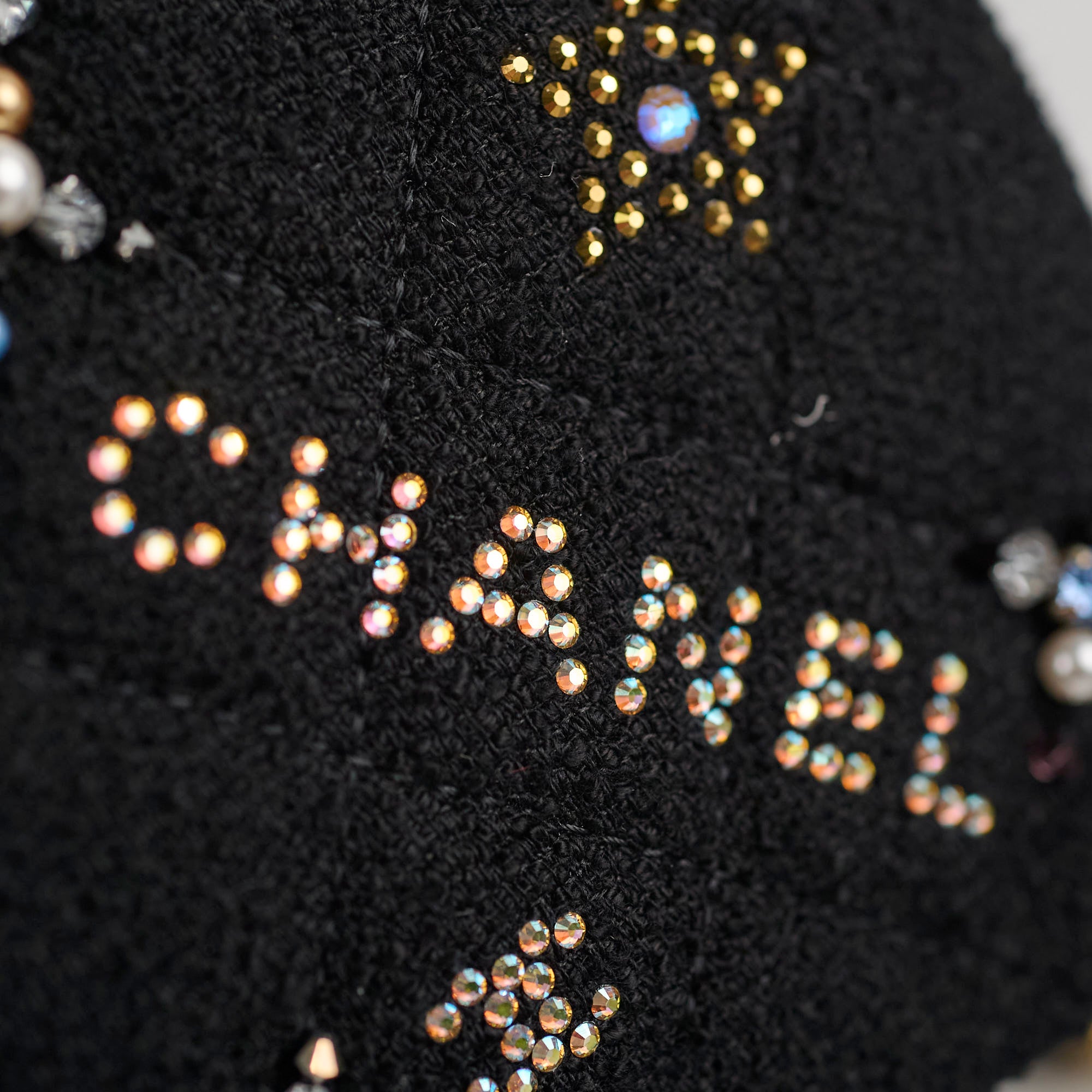 Chanel Medium Classic Crystal Embellished Flap Bag Black Microchip - Luxury Designer Handbag for Women, Evening Parties & Special Occasions
