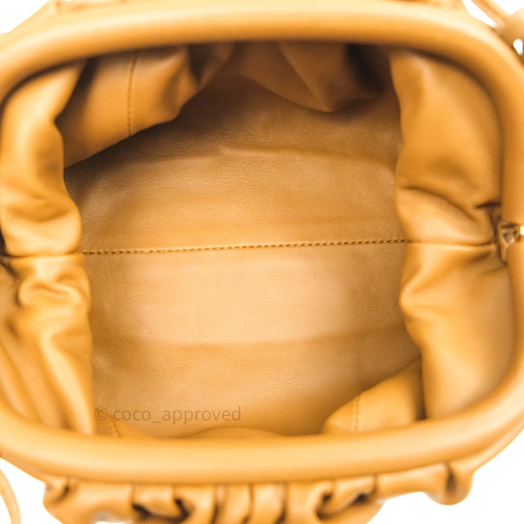 Bottega Veneta Mini Pouch Bag in Butter Calfskin Leather - Camel Color for Women | Perfect for Evening Events, Parties, and Date Nights