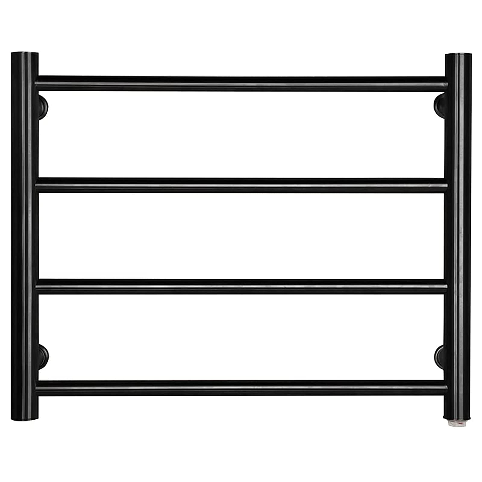 Premium 304 Stainless Steel Electric Towel Warmer - 4 Round Bar Wall Mounted Heated Towel Rack (58W Hardwired) for Bathroom, Spa & Hotel - Space Saving Black Design for Modern Luxury Interiors