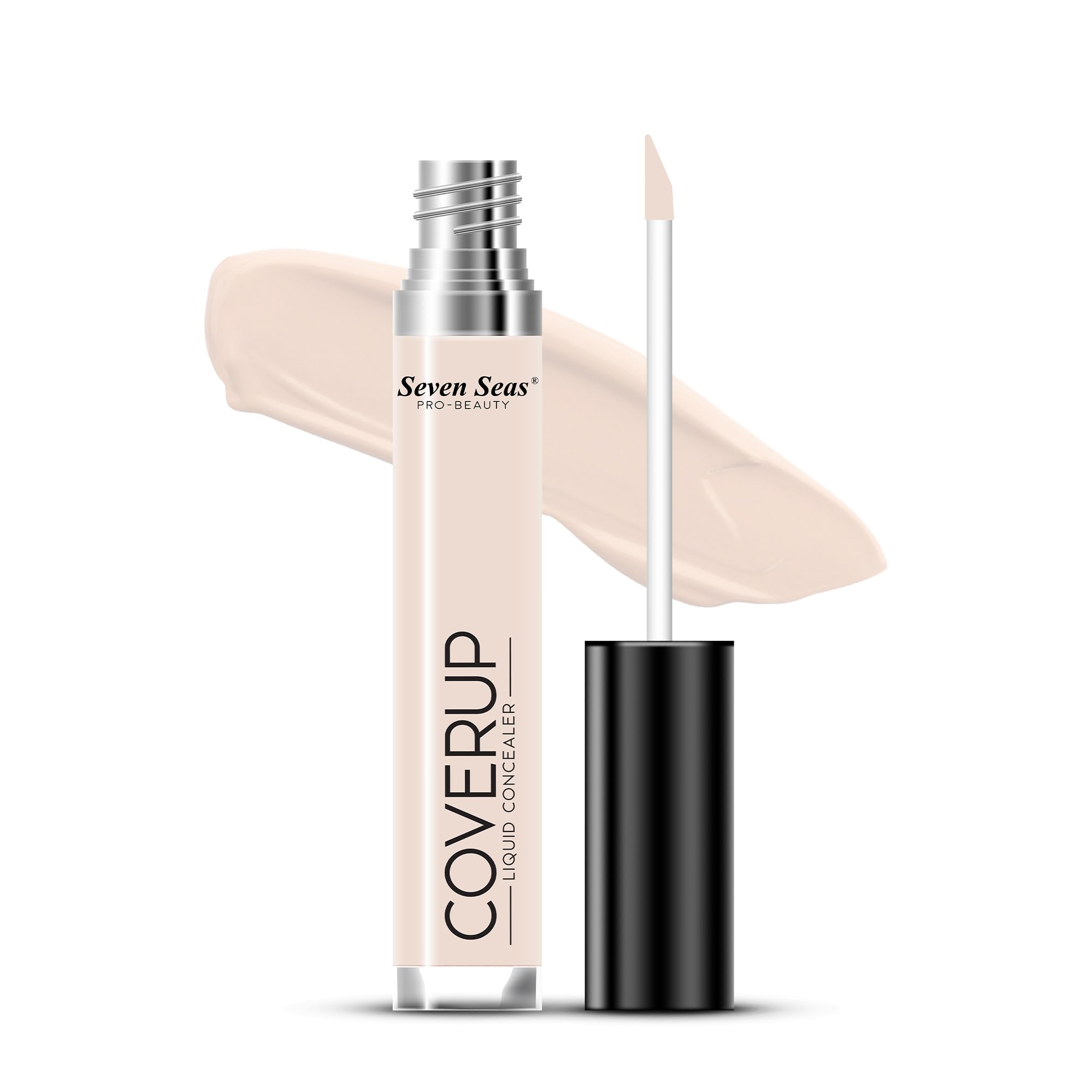 Seven Seas Oil-Free Liquid Concealer - Lightweight, Full Coverage Matte Finish Concealer for Face Makeup | Blendable Formula | Nude Shade 7ml | Perfect for Daily Wear, Contouring & Dark Circle Coverage