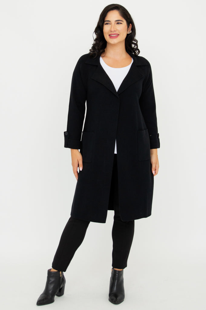 Delaney Black Cotton Jacket for Women - Lightweight Casual Outerwear for Fall & Spring | Perfect for Work, Travel, and Everyday Wear