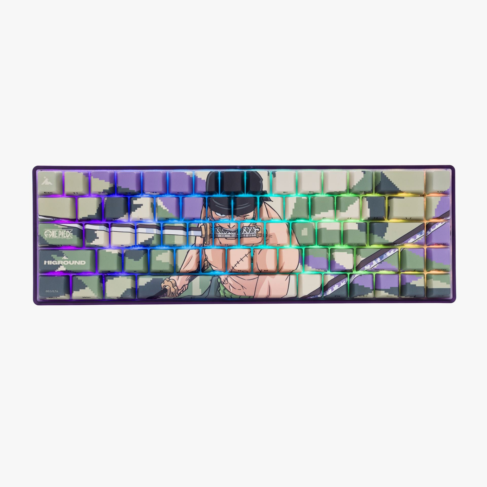 One Piece x HG 68 Keycaps Set - Zoro Anime Themed Mechanical Keyboard Keycaps for Gaming & Typing - Perfect for Anime Fans & PC Enthusiasts