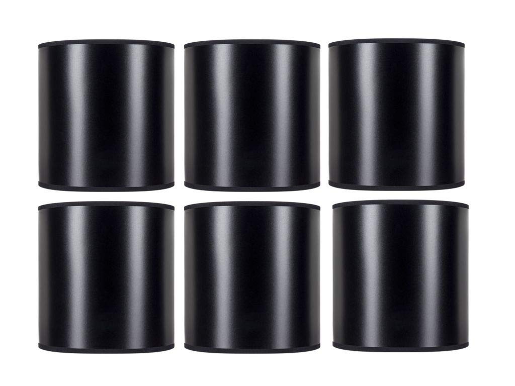 6-Pack Black Parchment 4-Inch Barrel Drum Clip-On Lamp Shades - Perfect for Chandeliers, Pendant Lights & DIY Home Lighting Projects