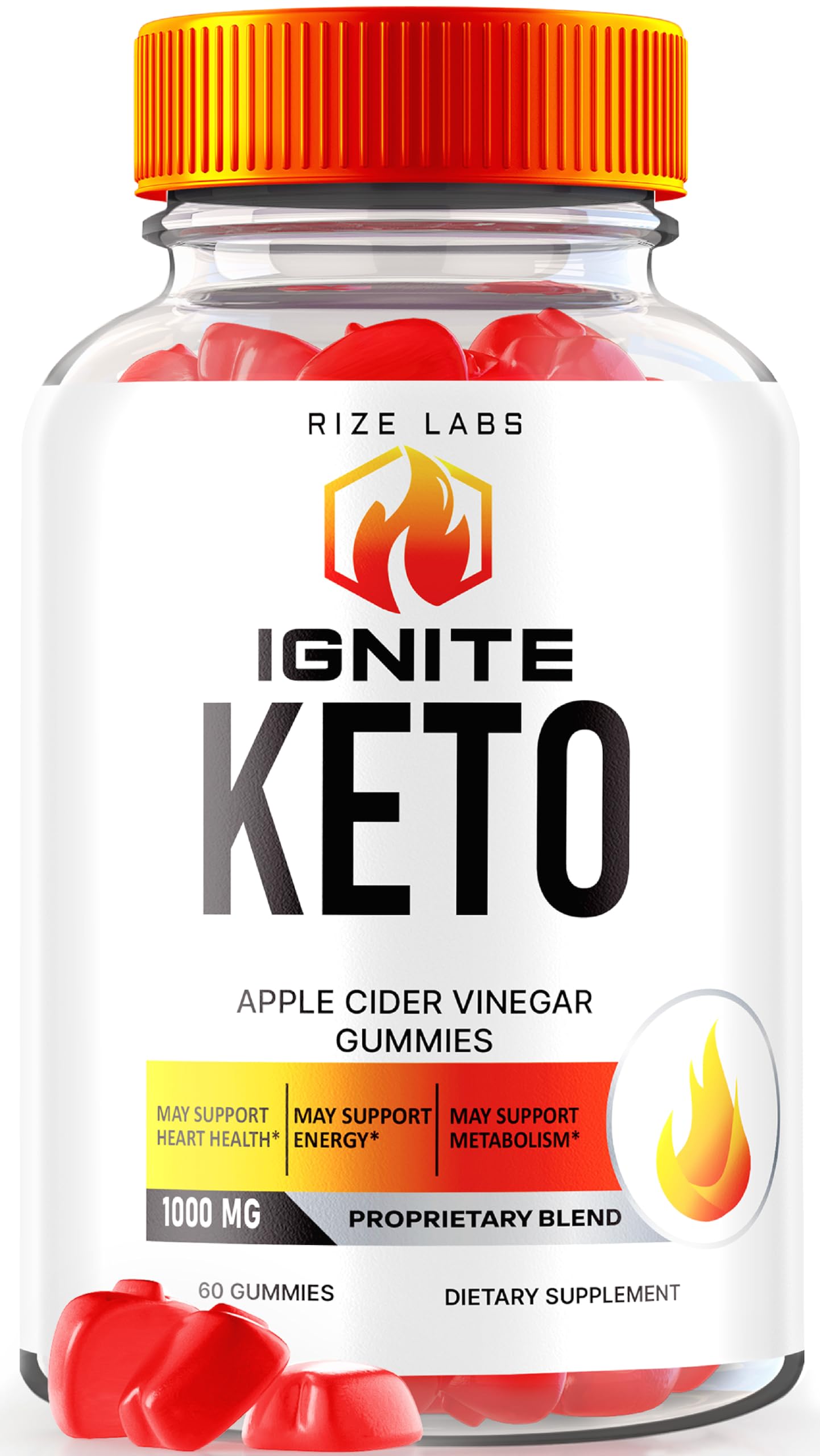 Ignite Keto ACV Gummies - Apple Cider Vinegar Weight Loss Supplement for Ketogenic Diet | 60 Count | Supports Fat Burning & Energy Boost - Perfect for On-The-Go Keto Lifestyle
