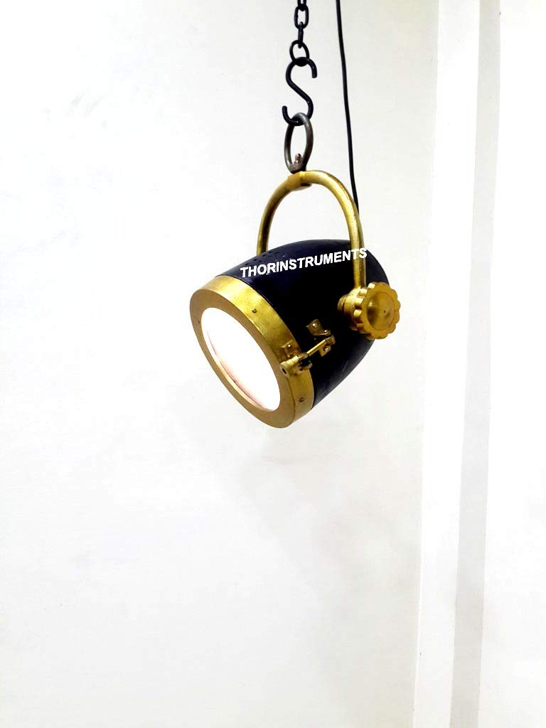 THOR INSTRUMENTS Nautical Antique Brass Pendant Light - Vintage Ceiling Hanging Lamp for Hallway, Rustic Home Decor - Perfect for Coastal, Farmhouse & Loft Style Interiors