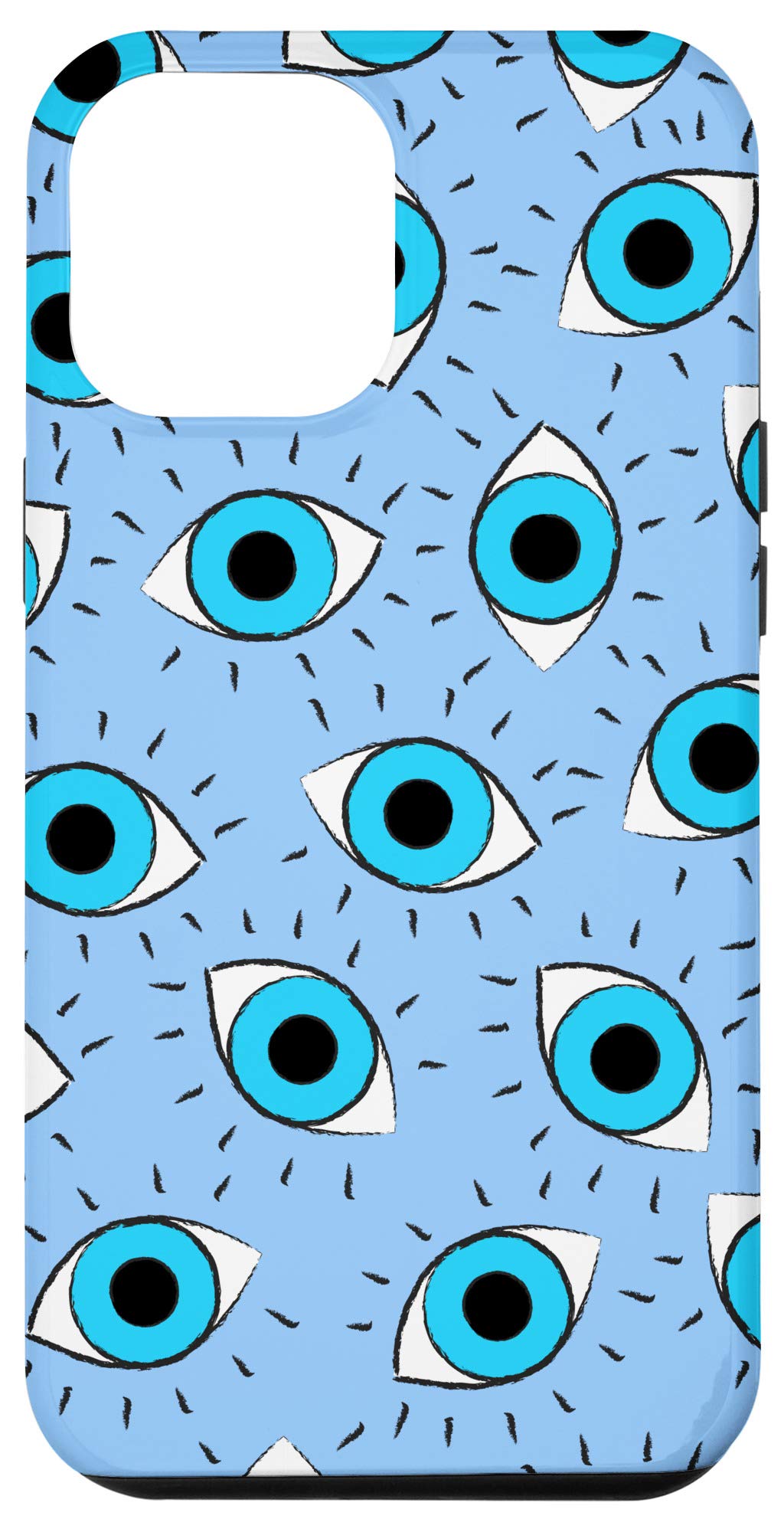 iPhone 12 Pro Max Case - Premium Evil Eye Protection Cover in Elegant Blue | Slim Fit Shockproof Phone Case for Women | Perfect for Daily Use, Travel & Gift Giving