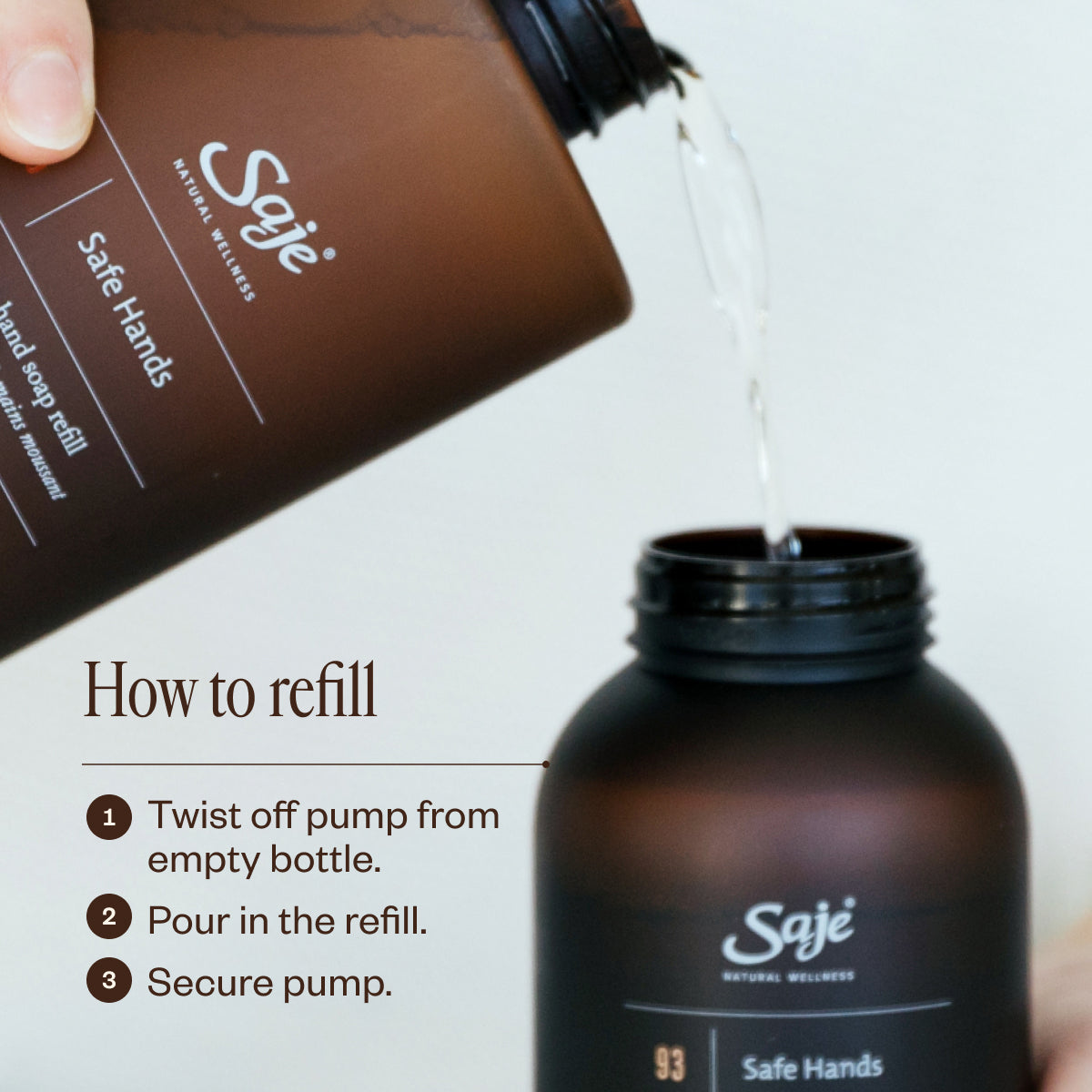 Safe Hands Foaming Hand Soap Large Refill - Antibacterial, Moisturizing, 33.8oz - Perfect for Home, Office & Public Spaces