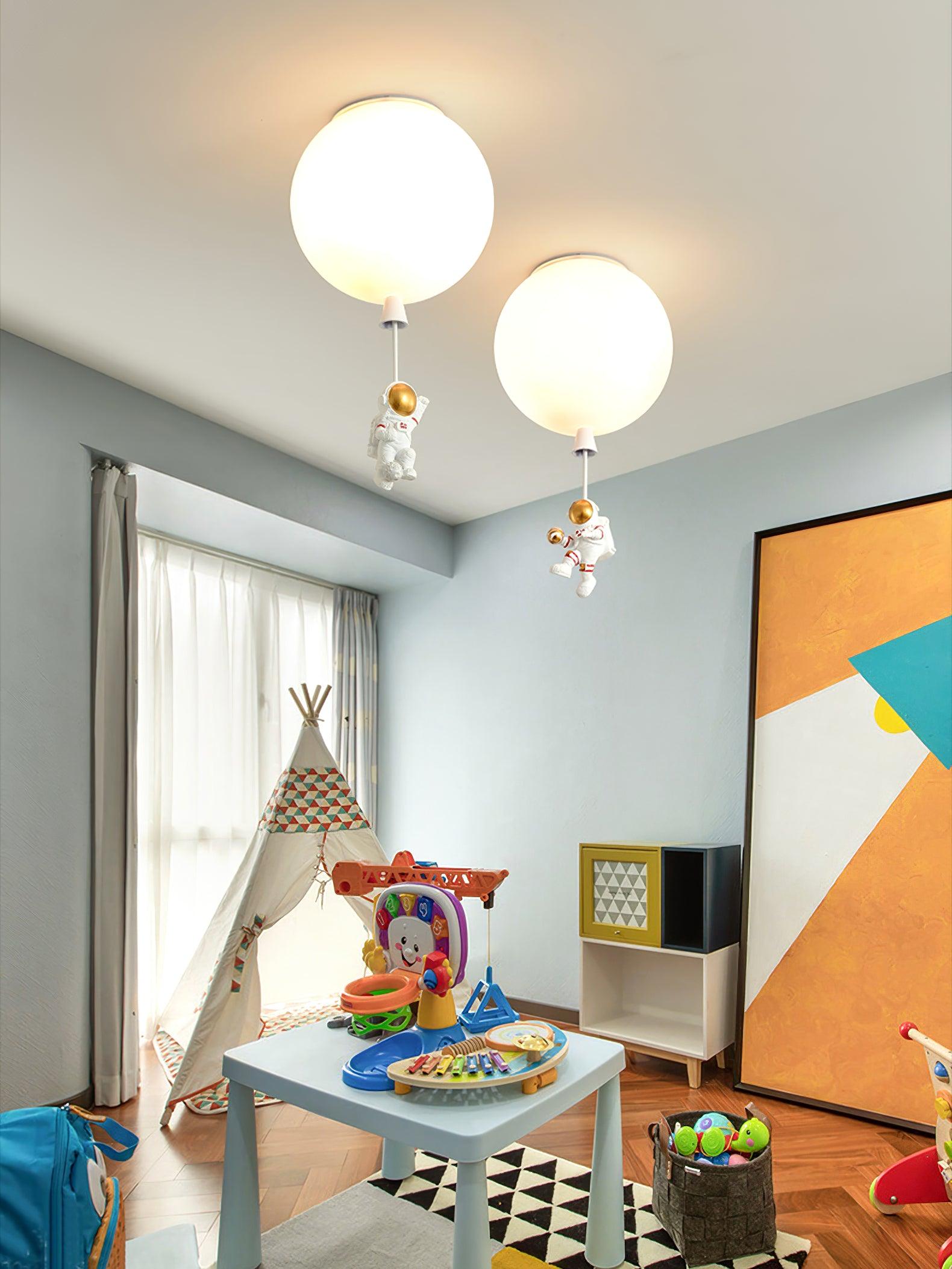 Frosted Glass Balloon Pendant Light - Modern Ceiling Lighting Fixture for Living Room, Bedroom, and Dining Room Decor