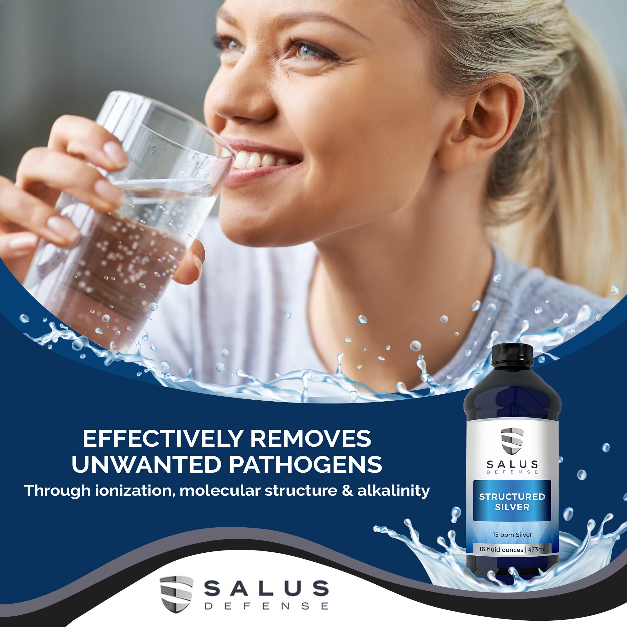 Advanced Structured Silver Liquid Supplement - 15ppm Immune Support for Daily Wellness - All Natural, No Additives - 16oz Bottle (3 Pack) - Boost Immunity & Promote Health for Active Lifestyles