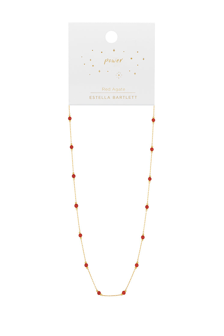 Healing Red Agate Gemstone Beaded Necklace for Women - Natural Stone Jewelry for Stress Relief & Positive Energy - Perfect for Meditation, Yoga & Spiritual Healing