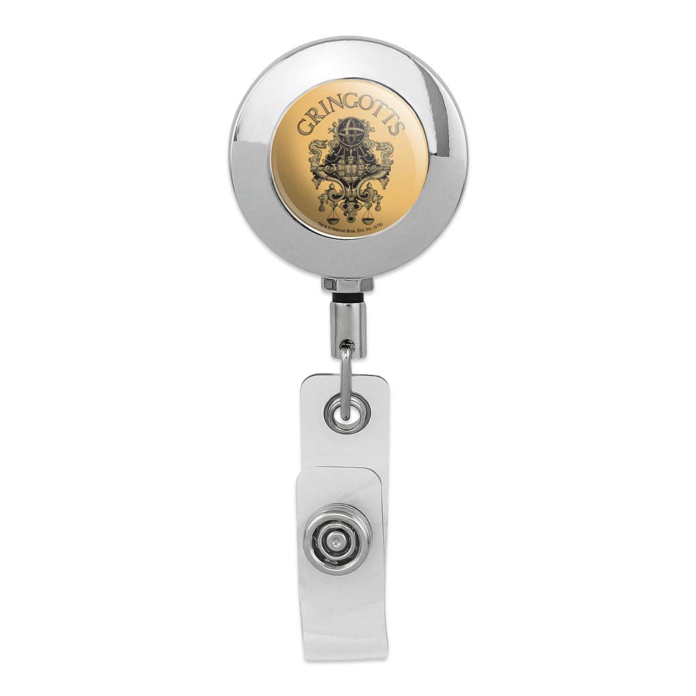Harry Potter Gringotts ID Badge Holder - Metal Chrome Clip for Work & Cosplay