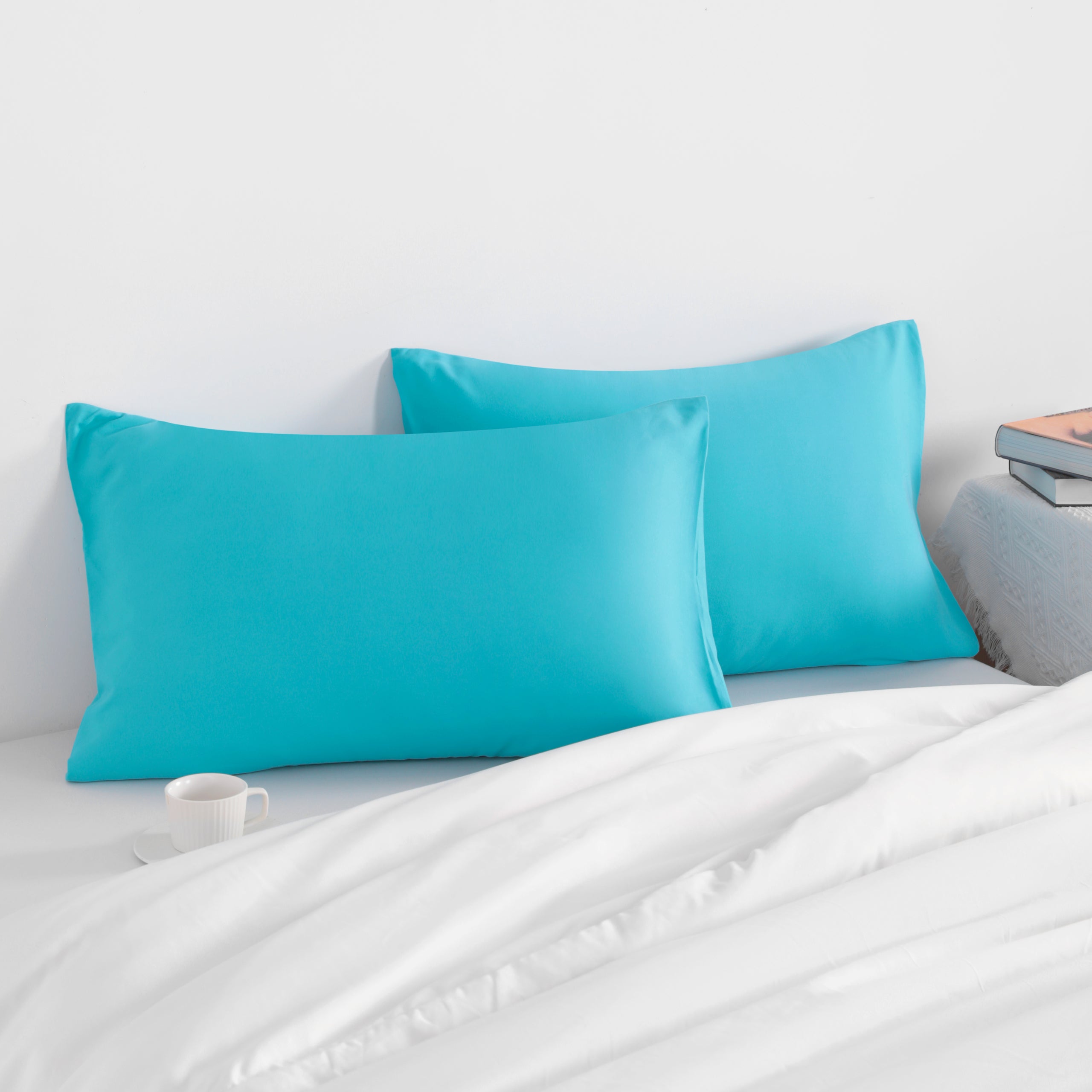 2 Pack Microfiber Queen Pillowcases with Envelope Closure - Soft Hypoallergenic Pillow Covers for Bedroom, Hotel & Travel - NTBAY®