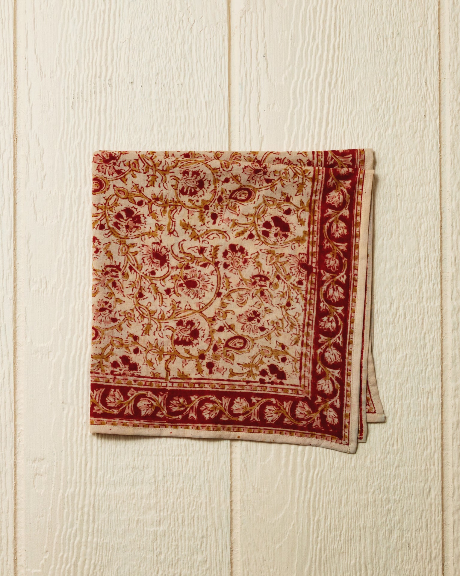 Hand Blocked Bandana in Carnelian - Stylish Cotton Scarf for Women & Men - Perfect for Outdoor Activities, Fashion Accessories, and Gifts