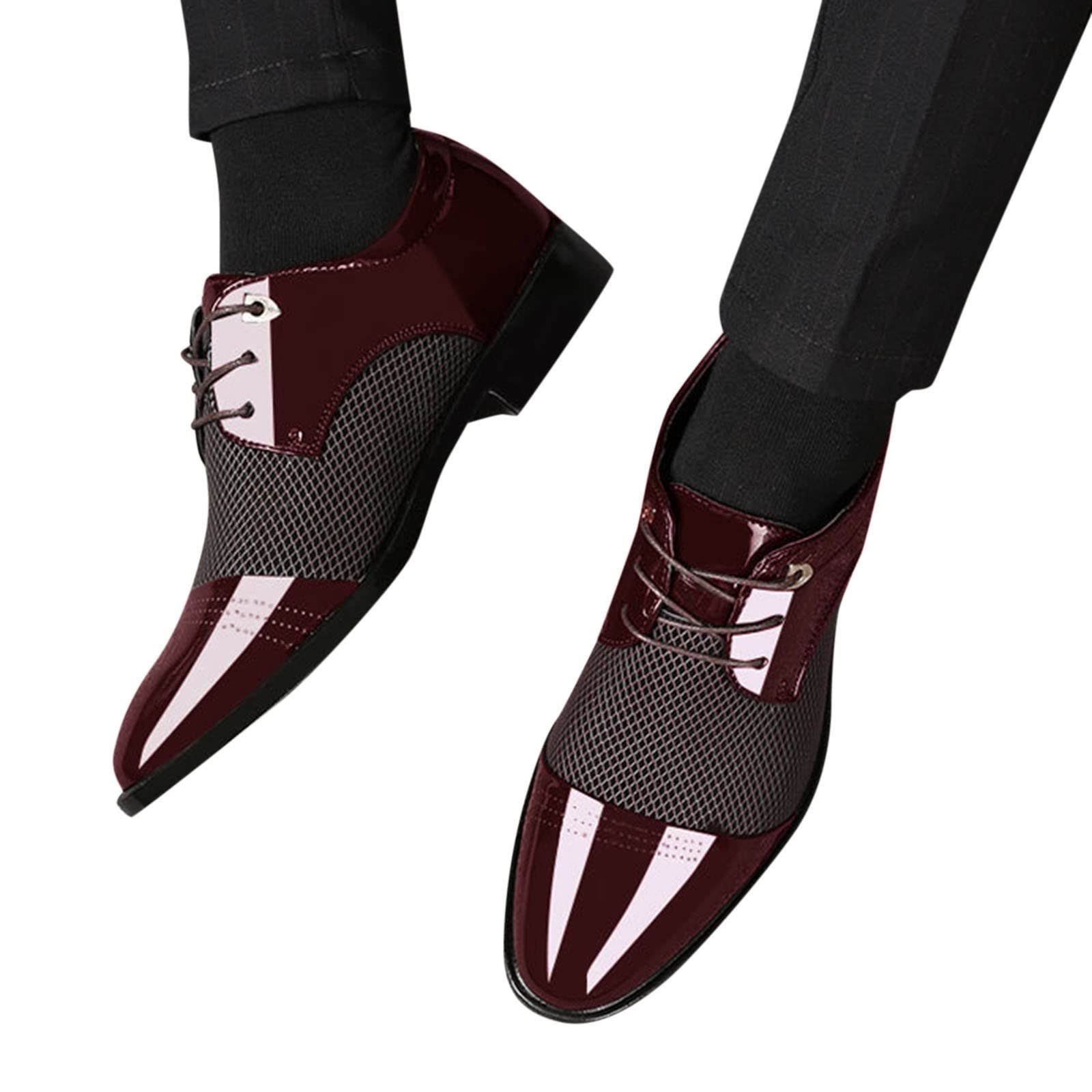 Premium Men's Leather Casual & Business Shoes - Waterproof Soft Comfort Boat Shoes for Office, Wedding & Formal Events | Classic Dress Shoes for Men