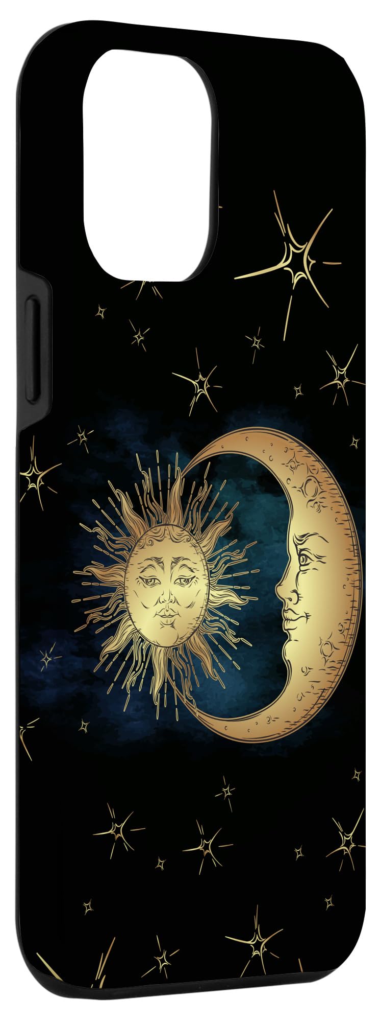 iPhone 12 Pro Max Case - Esoteric Boho Vintage Design with Sun, Moon & Stars | Protective Phone Cover for Travel, Festival & Everyday Use