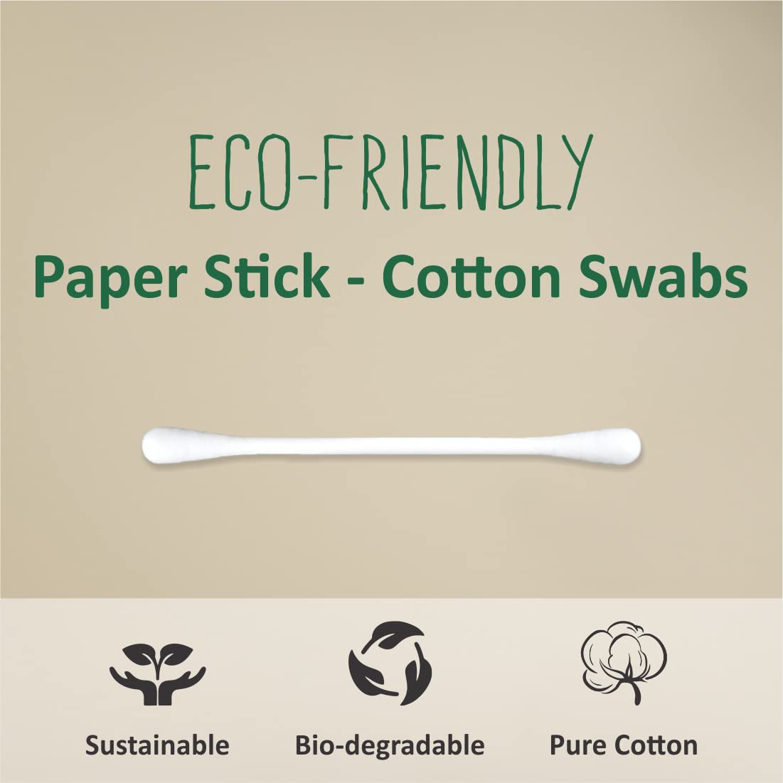 Premium Cotton Swabs with Paper Sticks - 200/400 Count, 2-Pack in Flip-Top Jar | Gentle & Hygienic Ear Cleaning, Makeup Application, First Aid & Crafting