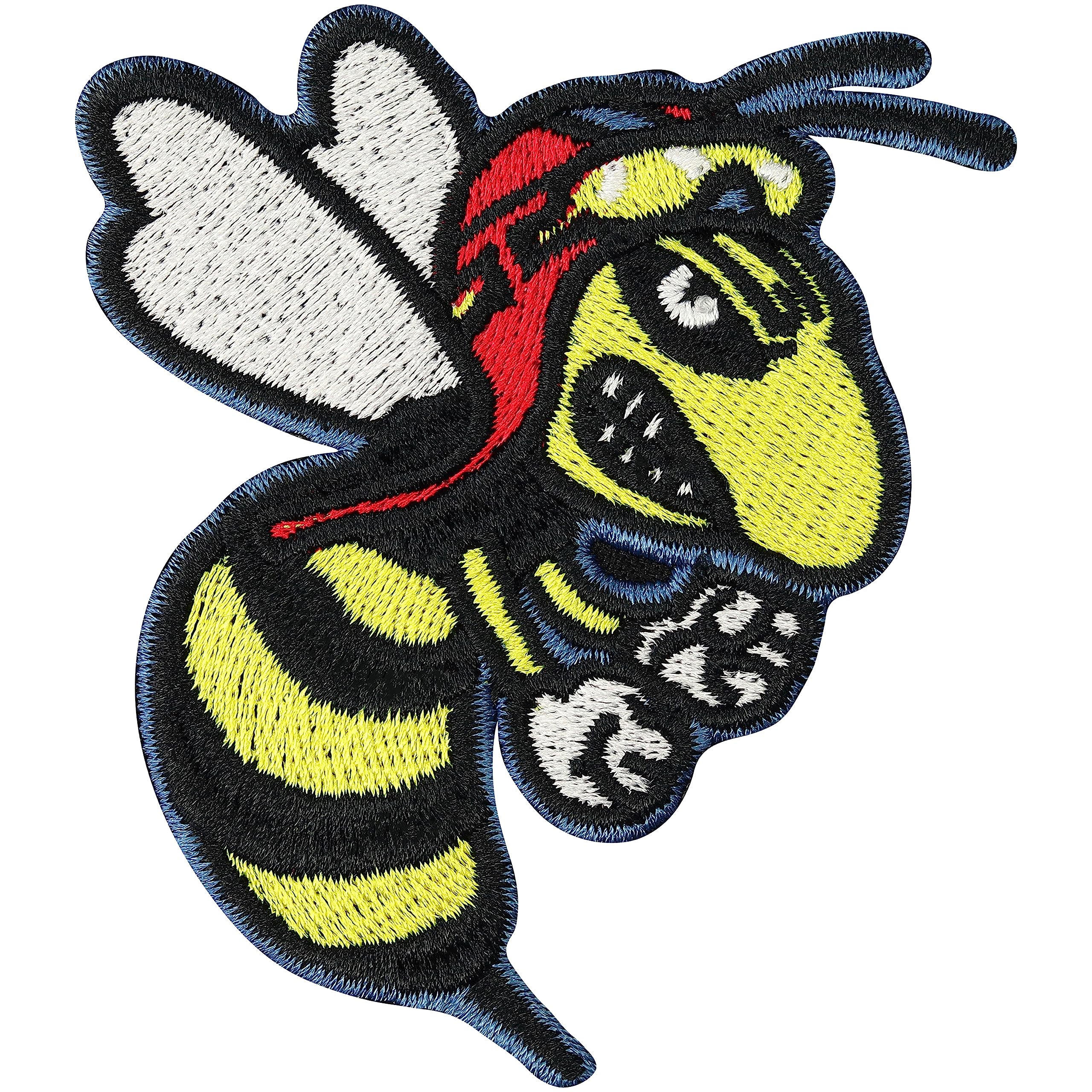 Vespa Wasp Bad Bie Racing Motorcycle Biker Iron-On Patch Badge - Durable Embroidered Patch for Jackets, Vests, Helmets & Biker Gear - Perfect for Motorcycle Enthusiasts & Vespa Lovers