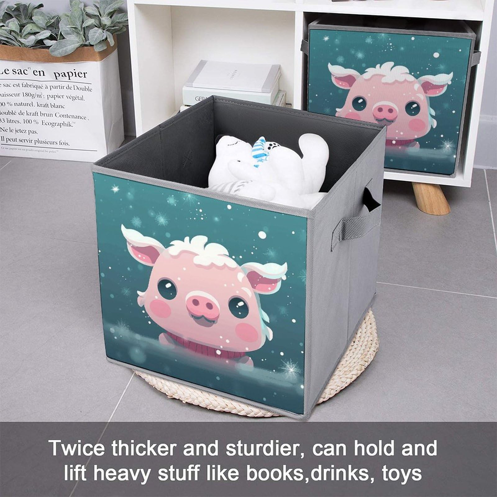 Waterproof Collapsible Storage Cube Bins with Handles - 6-Piece Set for Home, Office, Closet & Toy Organization | Space-Saving Storage Solution for Bedrooms, Kids Rooms & Play Areas
