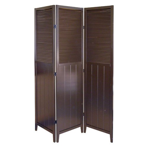 Dorel 00R5421 3-Panel Espresso Shutter Door Room Divider - Privacy Screen for Home, Office & Studio Decor - Perfect for Partitioning Spaces & Adding Stylish Room Separation