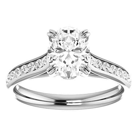 3 CT Oval Colorless Moissanite Engagement Ring Set for Women - Sterling Silver Wedding Bridal Set with Solitaire Prong, Anniversary & Promise Gift | Perfect for Proposals, Weddings & Special Occasions