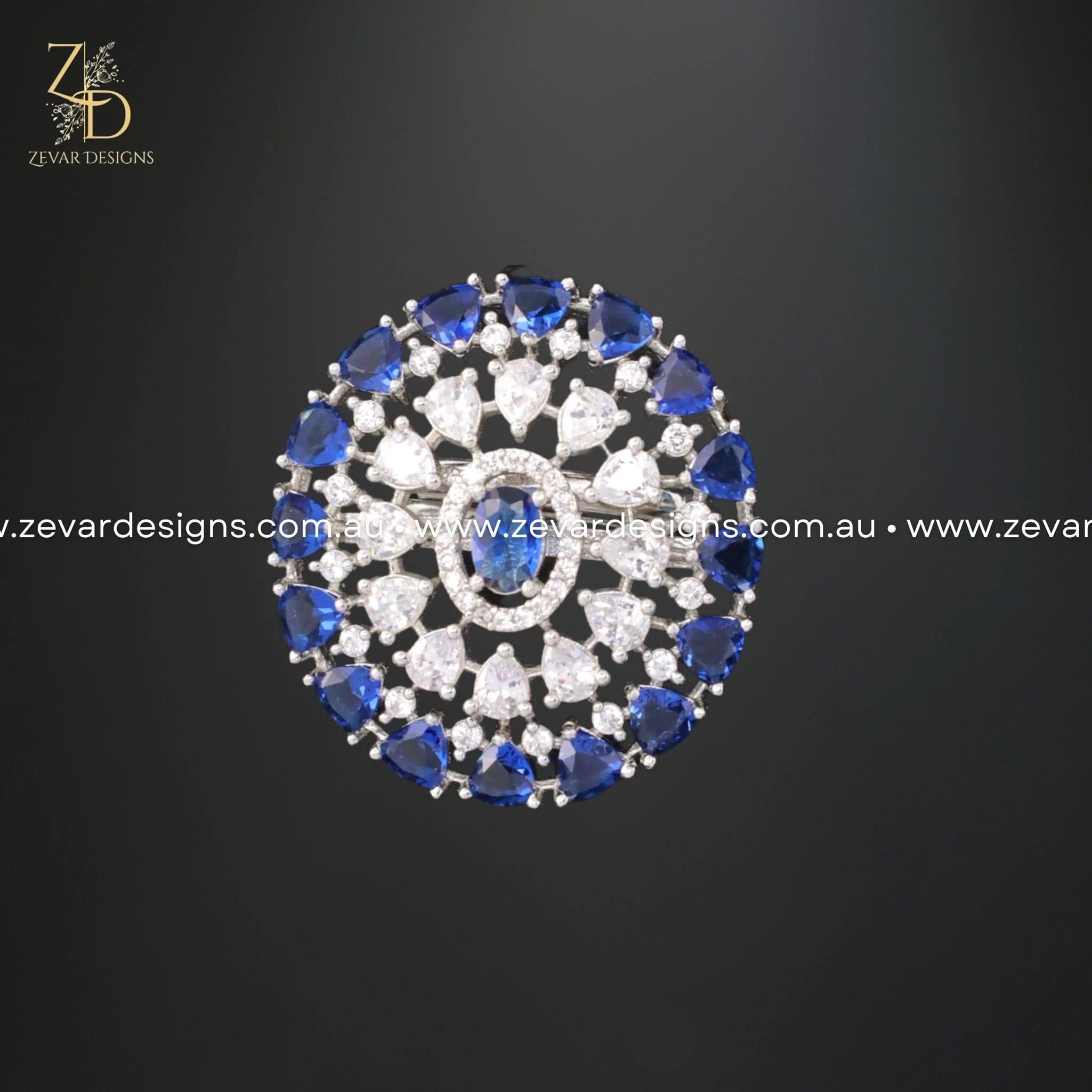 Zircon Ring with Sapphire Blue Gemstone - Elegant & Durable Jewelry for Women - Perfect for Engagement, Wedding, Anniversary & Everyday Wear
