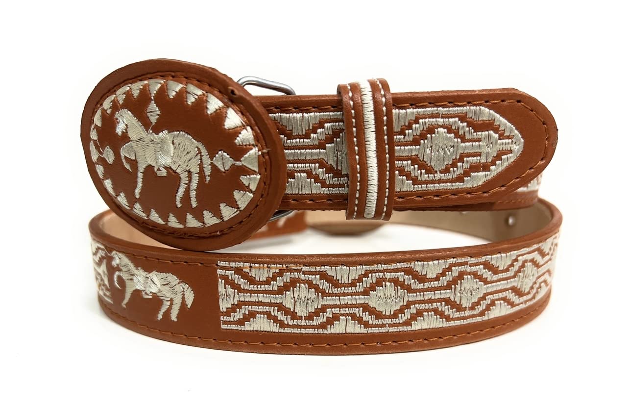Kids Charro Belt for Boys - Embroidered Western Cowboy Belt (Cinto Vaquero) - Adjustable Toddler Belt for Parties, Rodeos & Mexican Fiesta Outfits