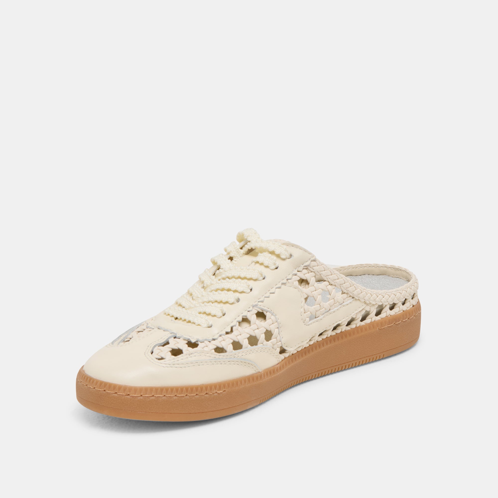 Notice Slide Woven Sneakers - Off-White Woven Stella | Comfortable & Stylish Slip-On Shoes for Casual Wear, Beach, and Summer Outfits
