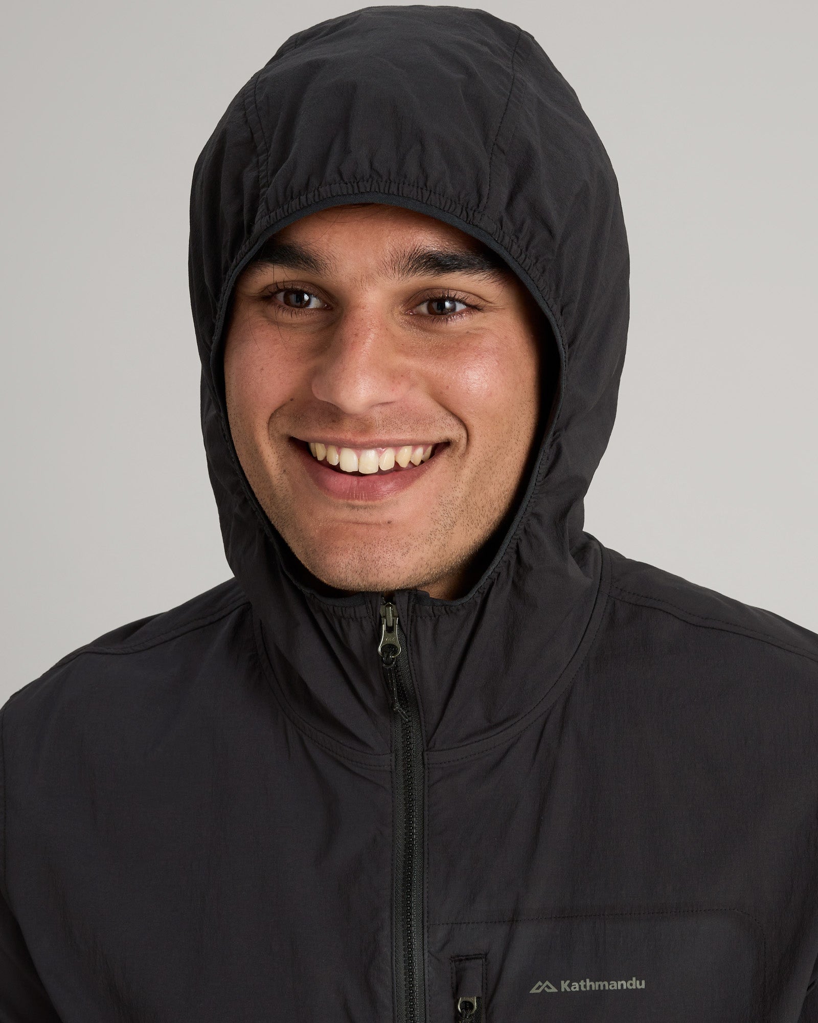 Men's EVRY Where Stretch Windbreaker Jacket - Lightweight Waterproof Running Hoodie for Outdoor Sports & Travel (Black Stingray) | Perfect for Hiking, Jogging & Casual Wear