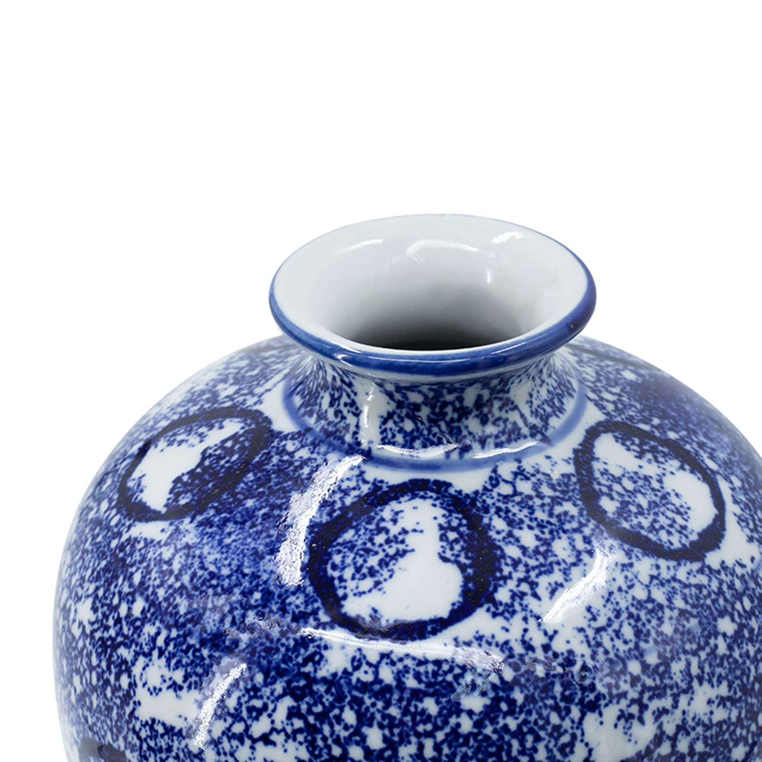 A&B Home 13'' Blue and White Porcelain Vase - Handcrafted Ancient Style Ceramic Flower Pot for Home Decor | Perfect for Living Room, Bedroom, or Office Centerpiece