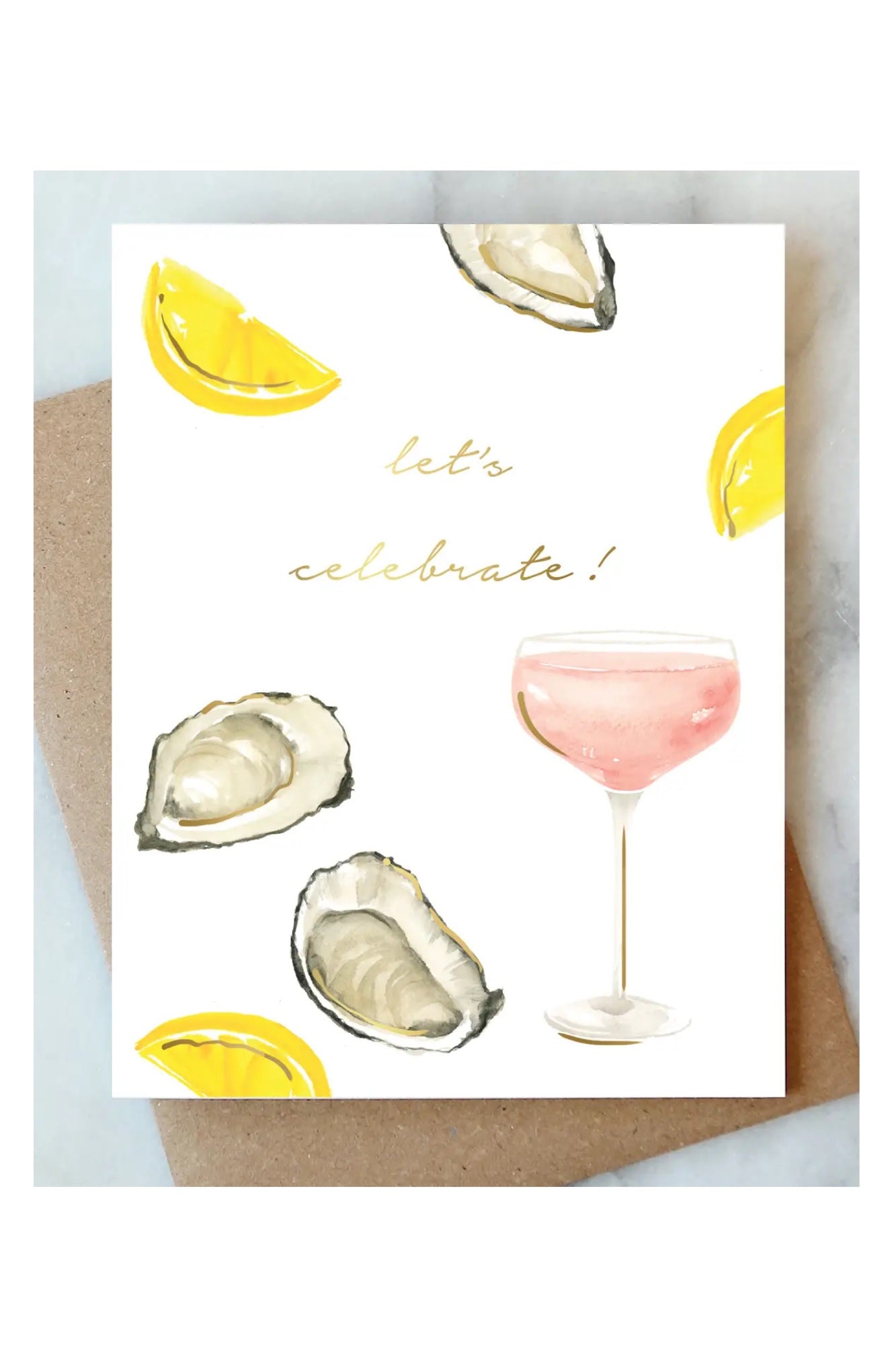 Oysters & Roses Greeting Card - Elegant Floral Birthday, Anniversary, or Thank You Card for Special Celebrations