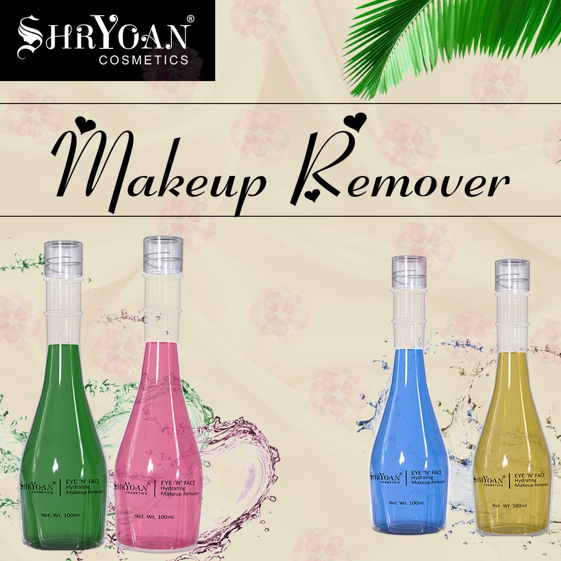 Shryoan Gentle Hydrating Eye & Face Makeup Remover - Oil-Free, Hypoallergenic for Sensitive Skin | Perfect for Daily Cleansing & Travel Skincare Routine