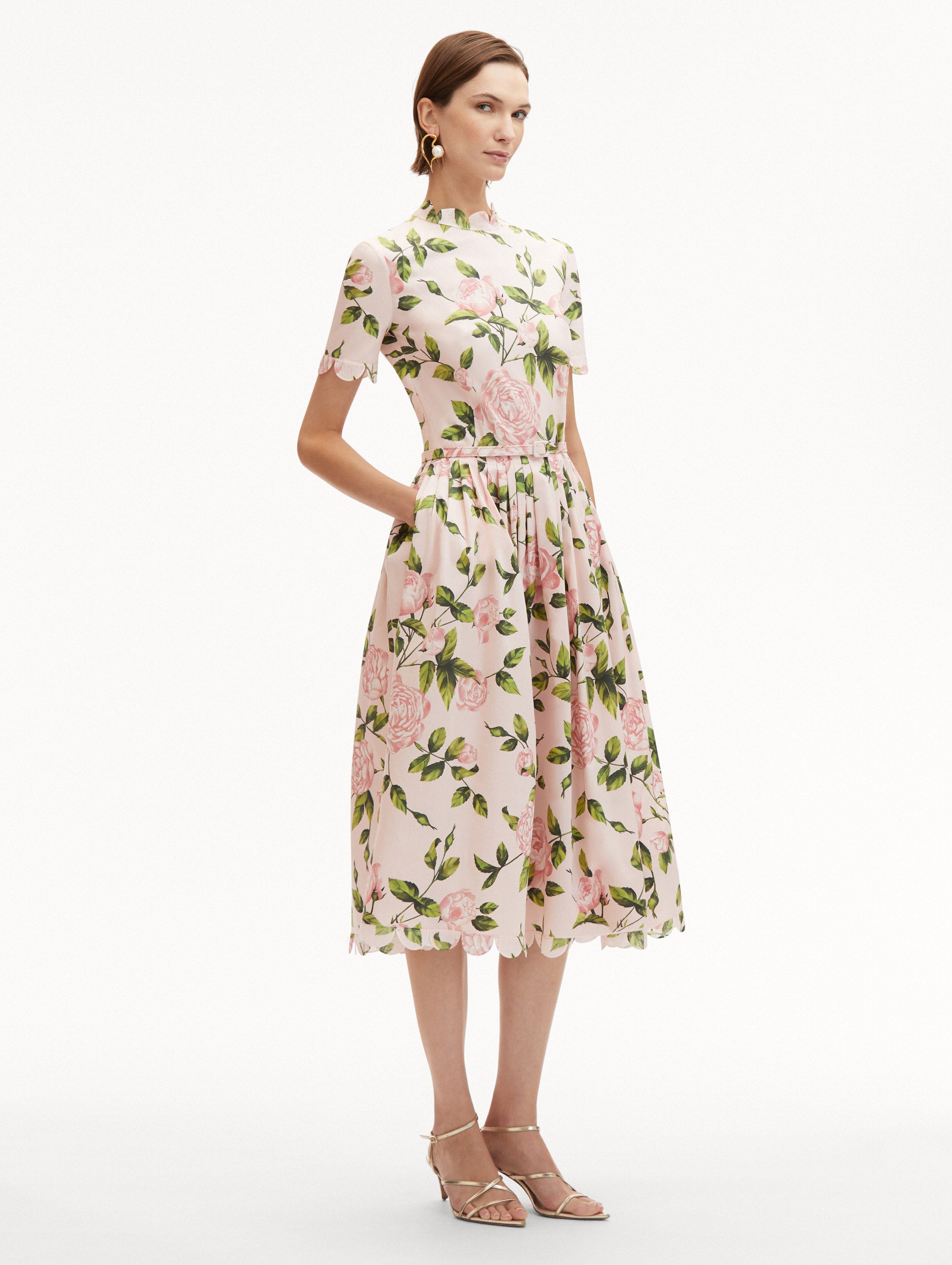 English Rose Cotton Poplin Dress - Floral Summer Dress for Women | Perfect for Garden Parties, Weddings & Brunch Dates
