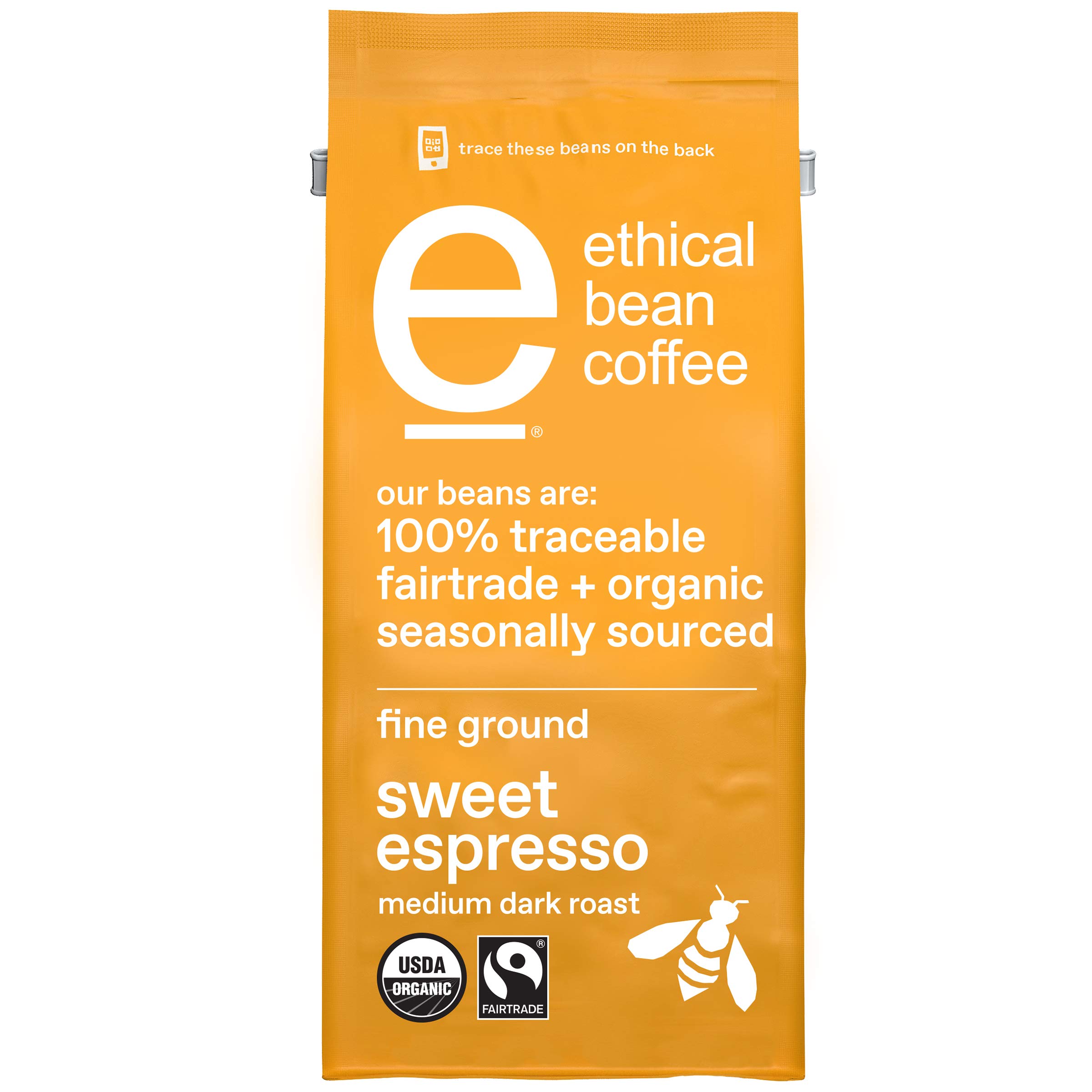 Fairtrade Organic Arabica Coffee - Sweet Espresso Medium Dark Roast for Home & Office Brewing