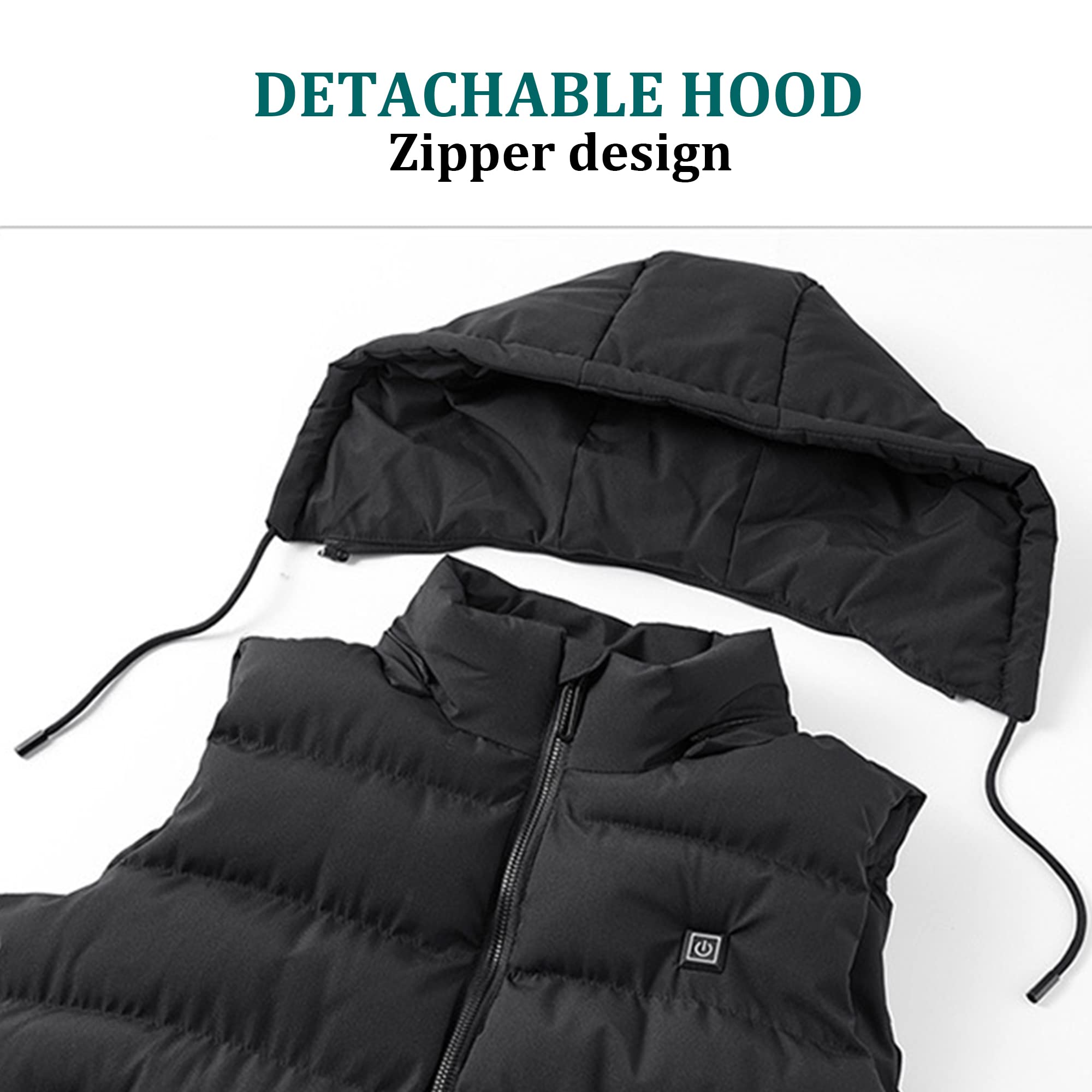 Electric Heated Vest for Men & Women - USB Rechargeable Winter Jacket with 3 Heat Settings, Smart Body Warmer Gilet Coat for Outdoor Activities, Hiking, Camping & Cold Weather Commuting