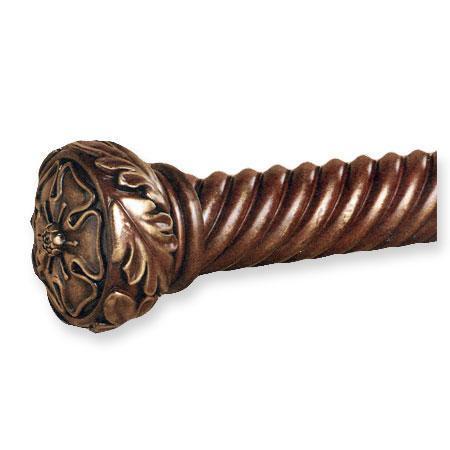 2 1/4 Inch Twist Rope Wood Poles - Antique Steel Finials for Curtain Rods & Drapery - Perfect for Vintage Home Decor & Window Treatments