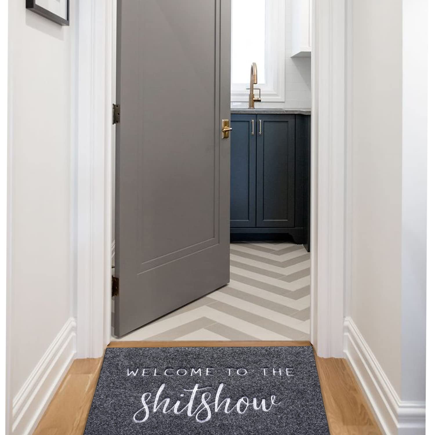 AAZZKANG Funny Doormat 36x24 Inches - Non-Slip Rubber Backing Welcome Mat for High Traffic Areas - Easy to Clean Front Door Entry Rug for Home, Office & Porch Use